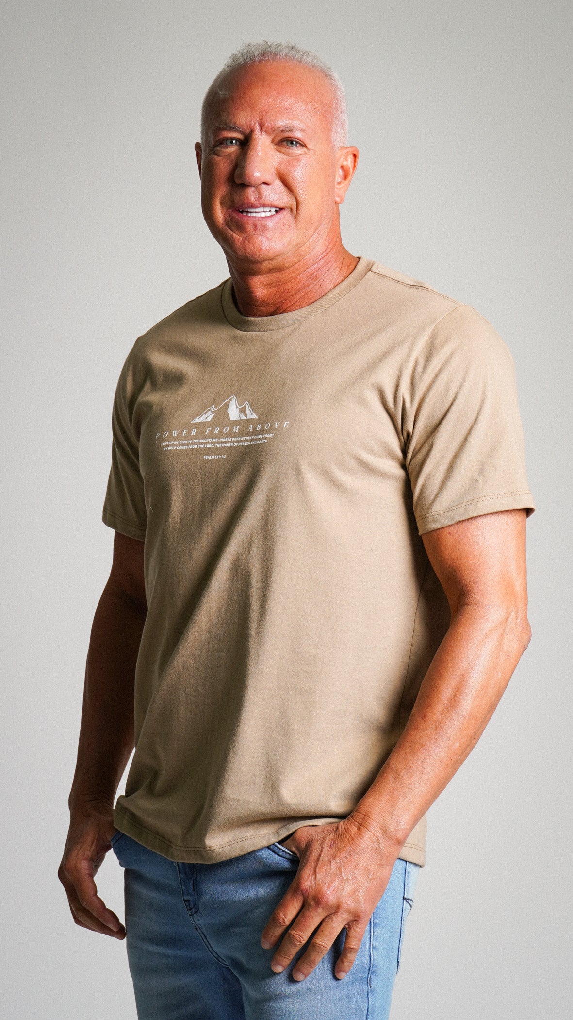 Camiseta Estampada Power - Caqui