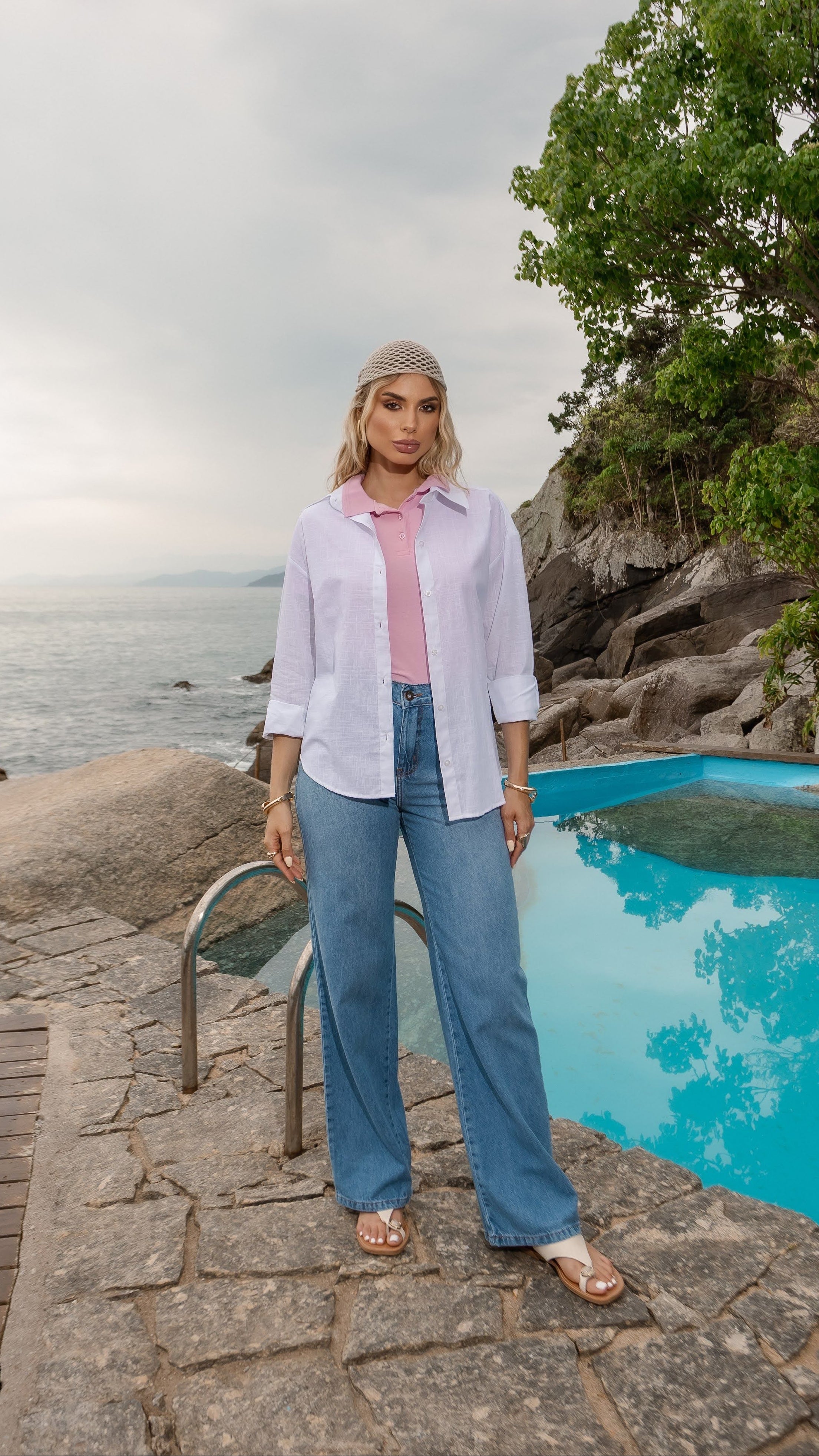 Camisa Manga Longa Oversized - Branca