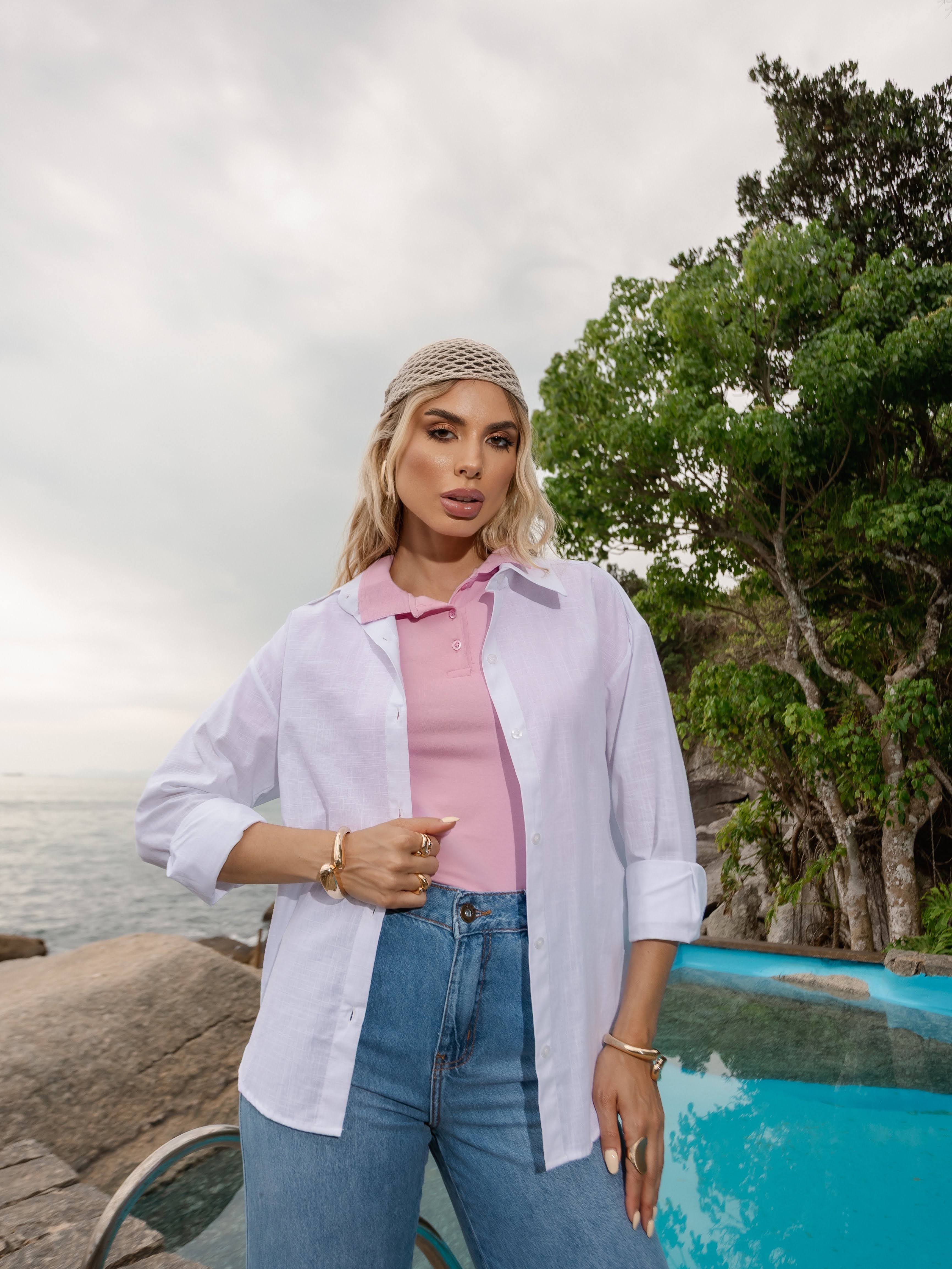 Camisa Manga Longa Oversized - Branca