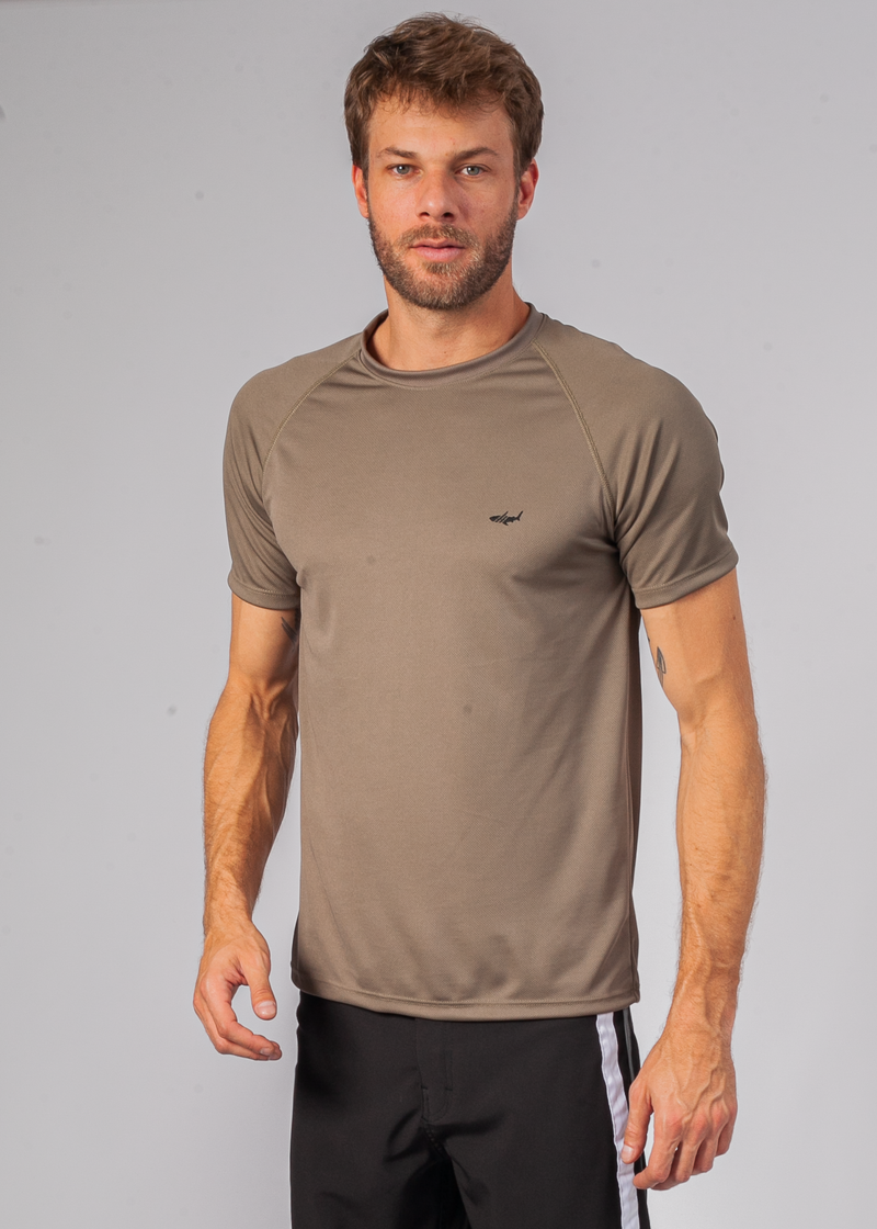 Camiseta Slim Dry Fit - Caqui