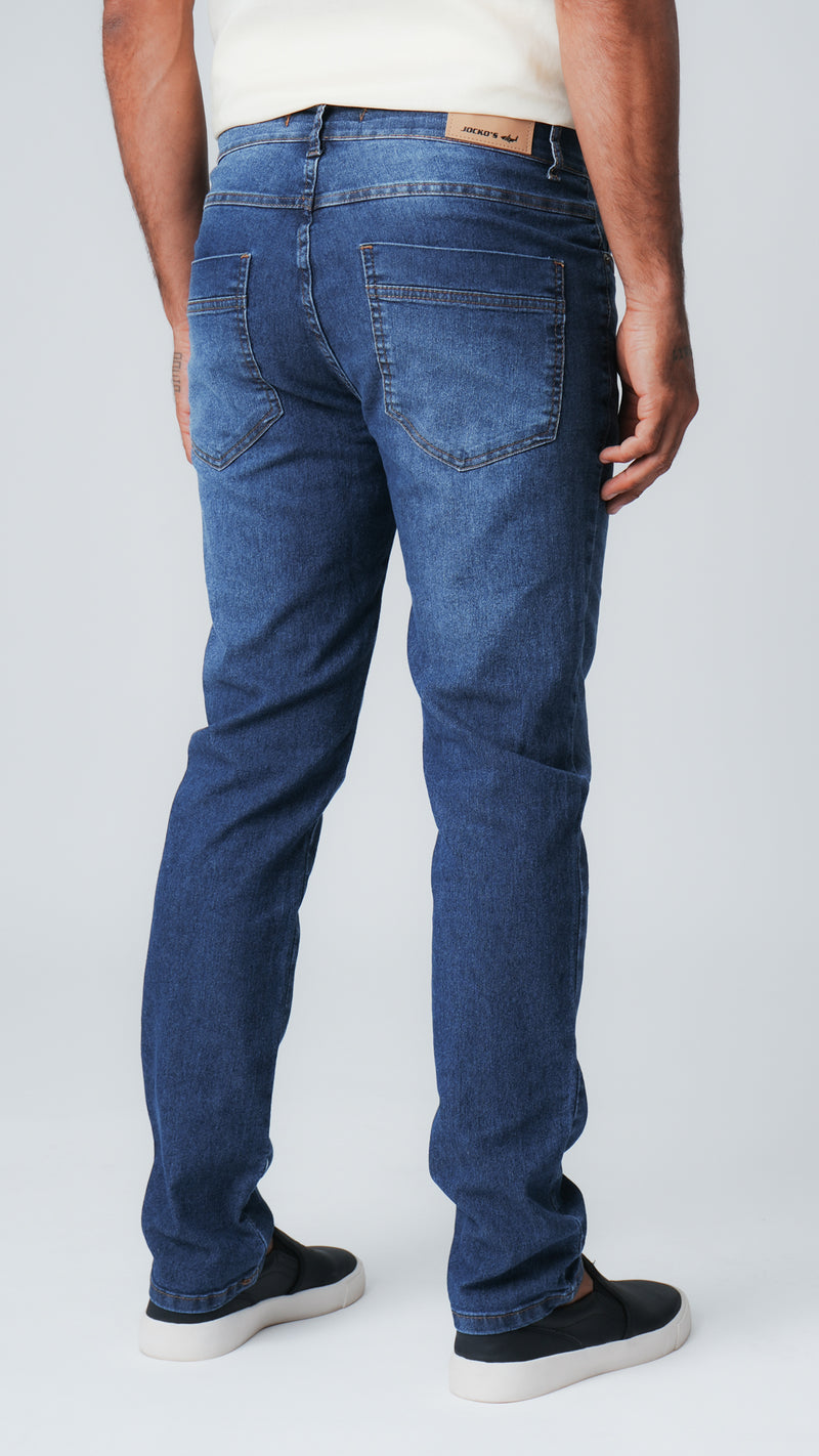Calça Jeans - Escura Bolso Recorte