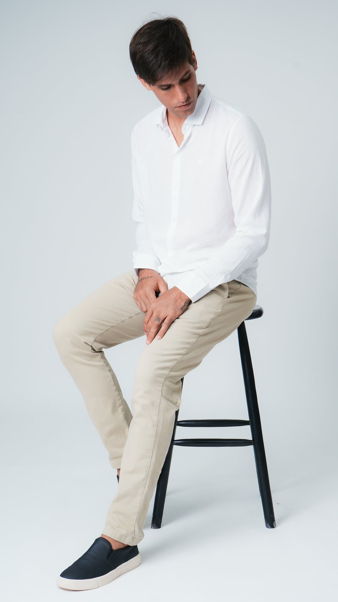 Calça Sarja Bolso Faca - Areia