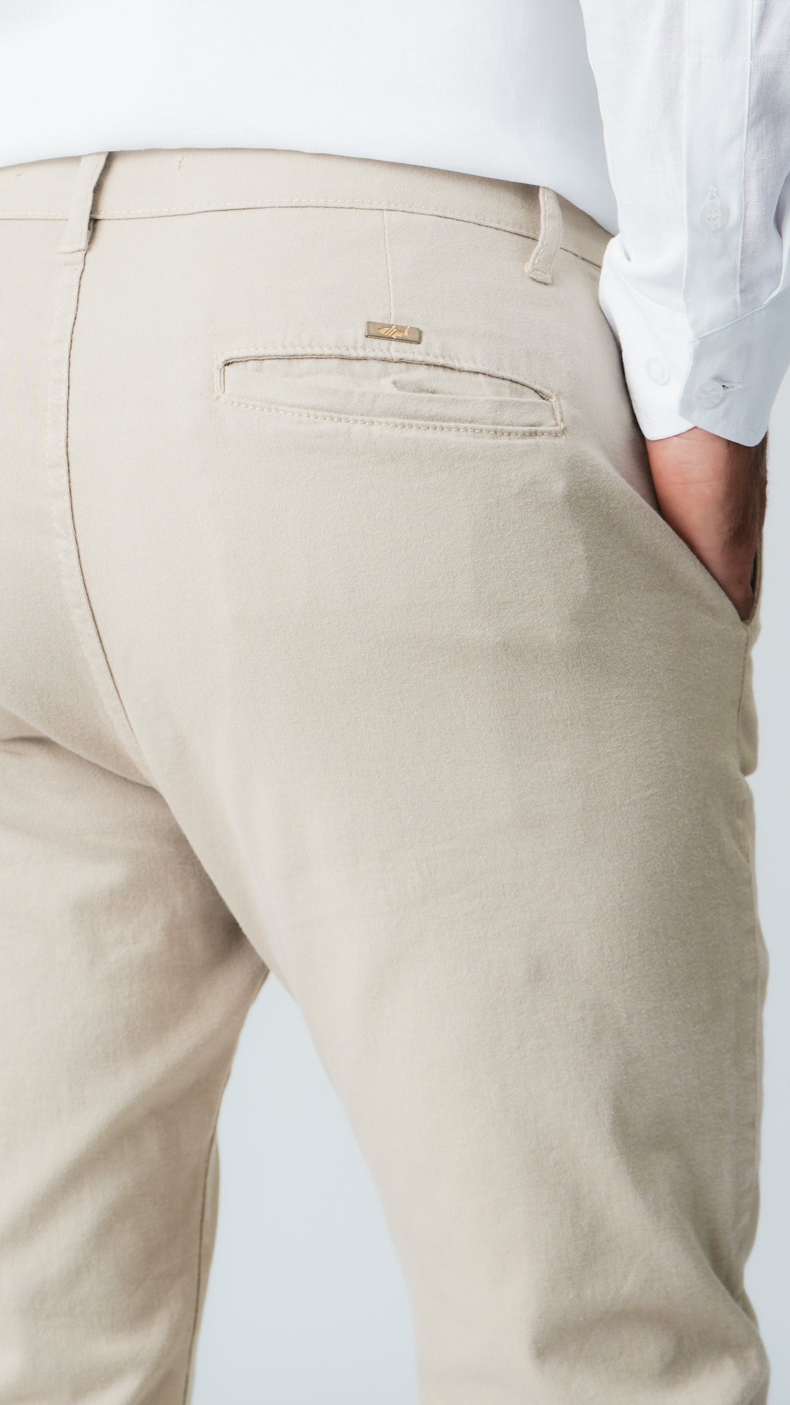 Calça Sarja Bolso Faca - Areia