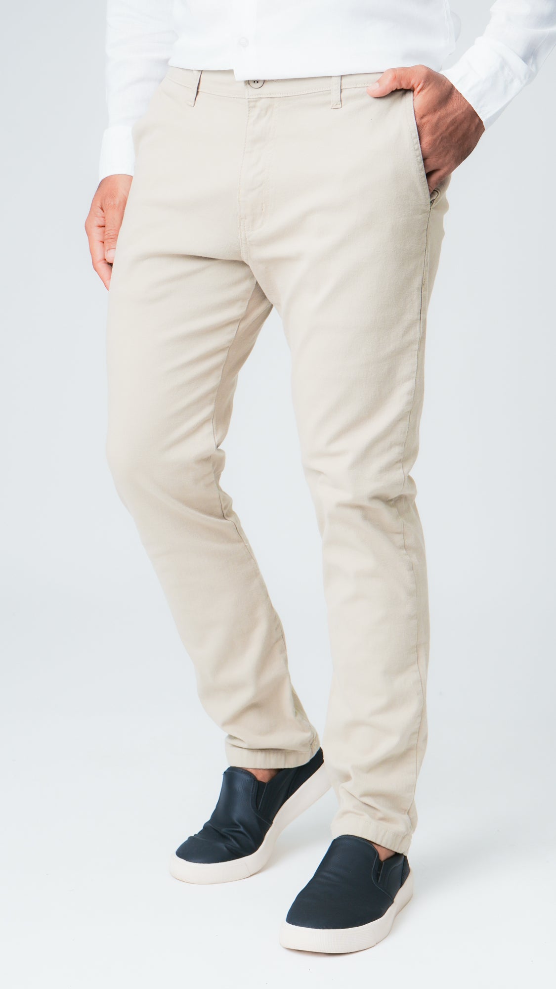 Calça Sarja Bolso Faca - Areia