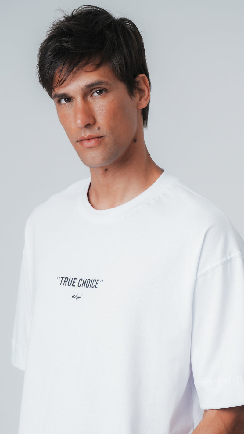Camiseta Oversized True Choice - Branca