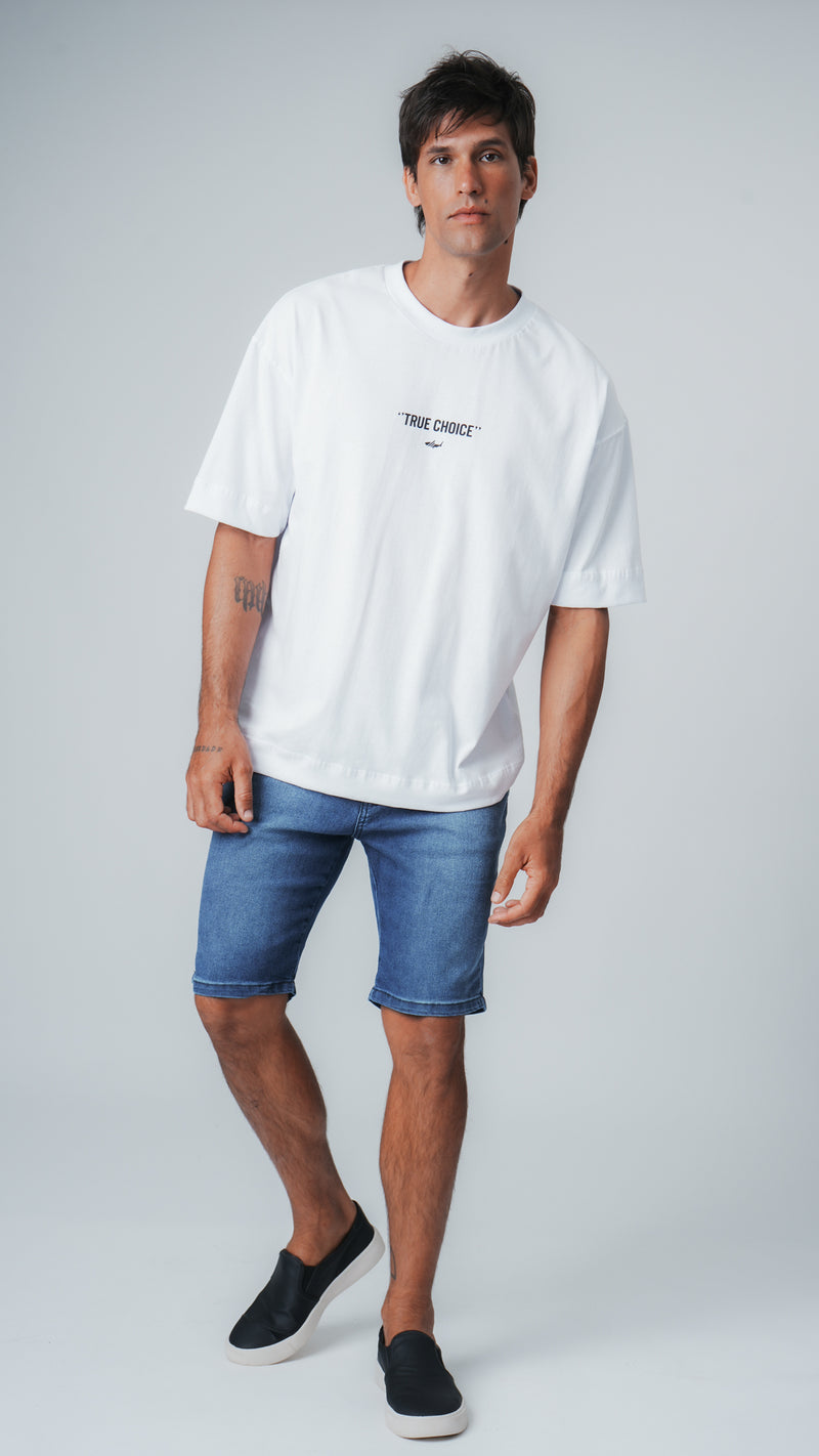 Camiseta Oversized True Choice - Branca