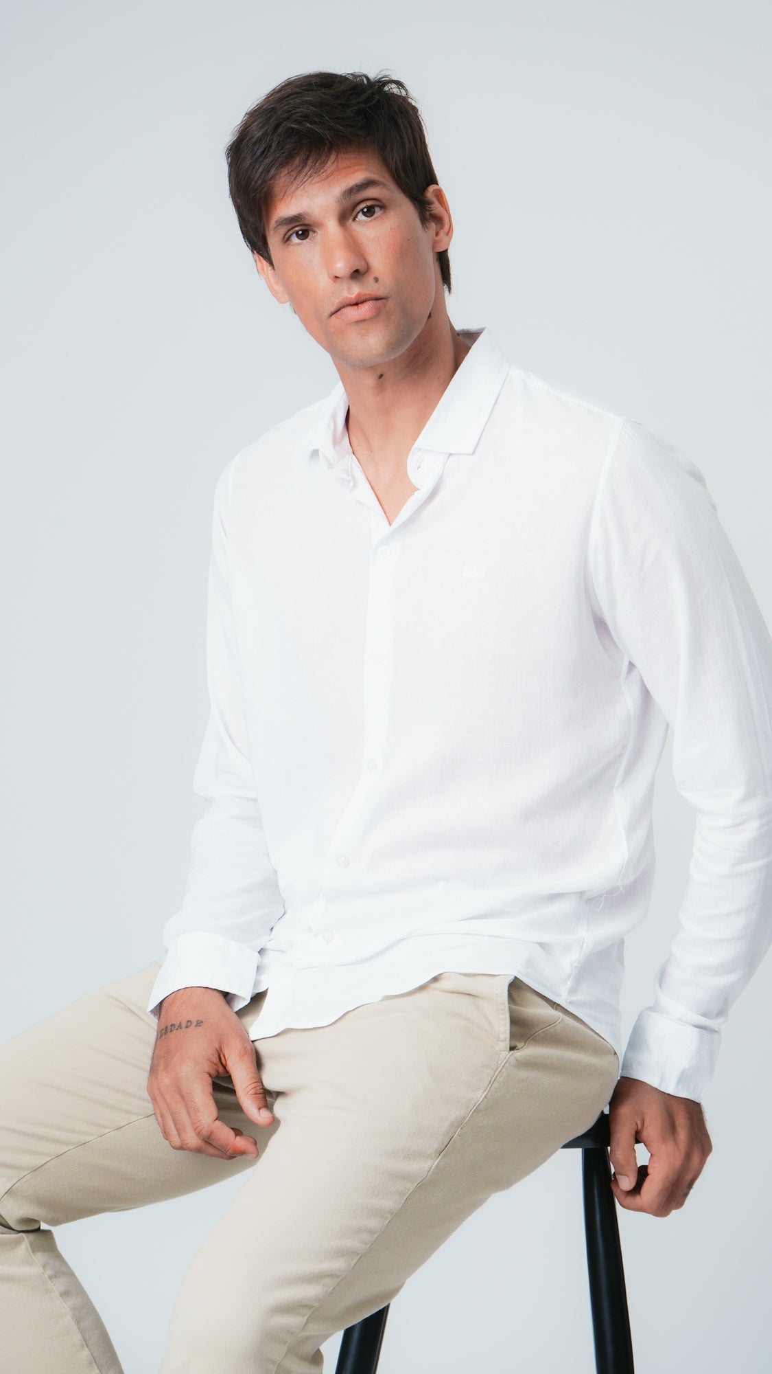 Camisa Manga Longa Linho - Branca