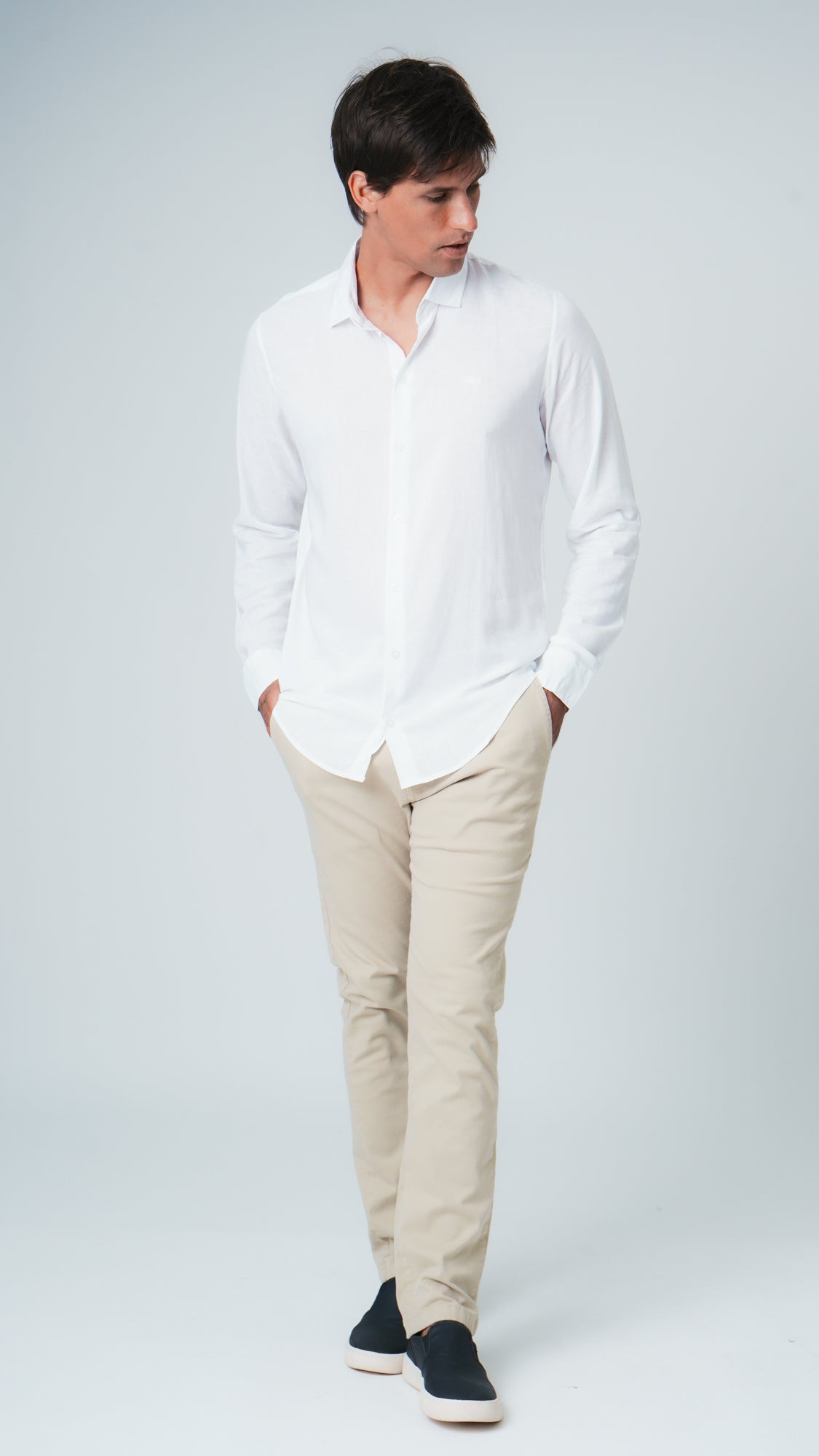 Camisa Manga Longa Linho - Branca