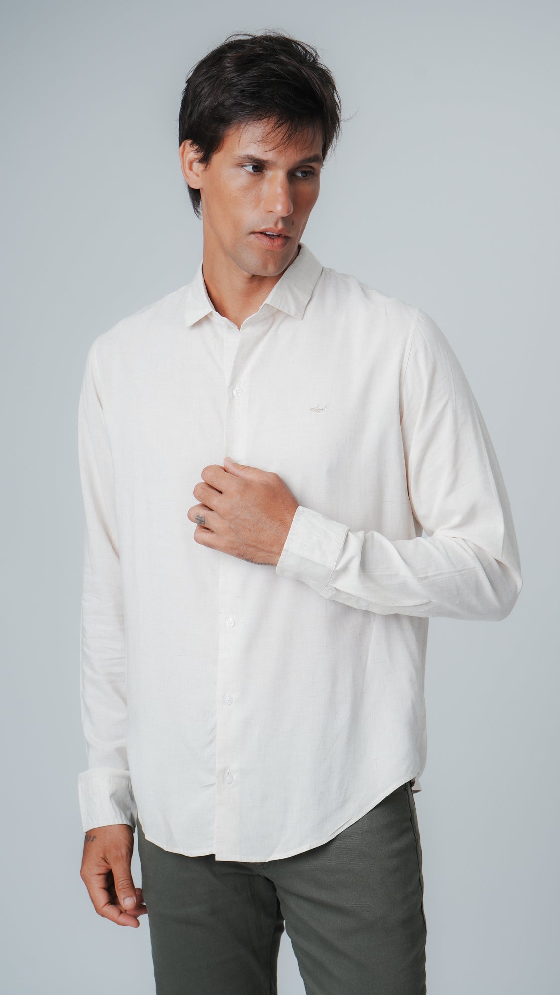 Camisa Manga Longa Linho - Areia