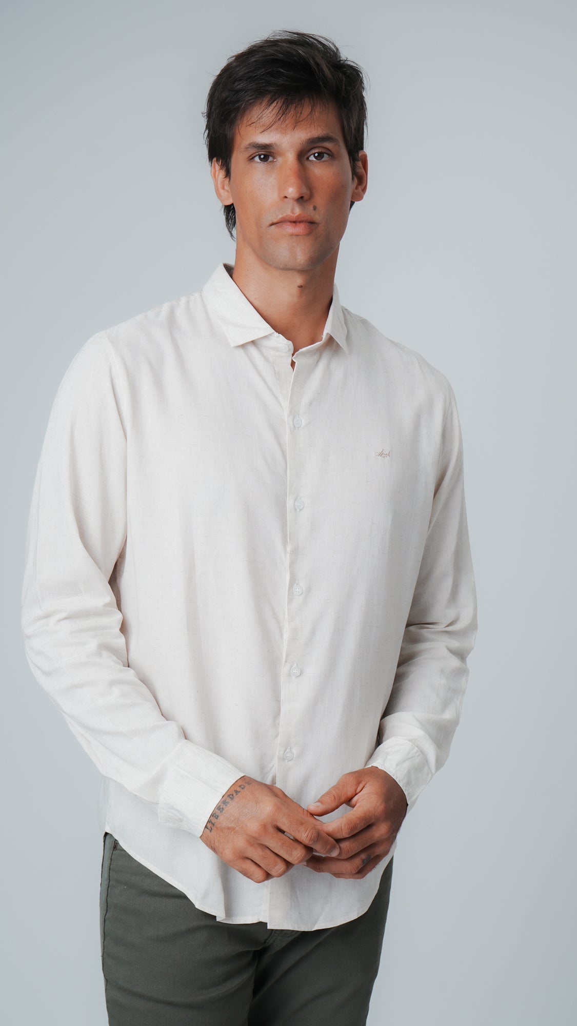 Camisa Manga Longa Linho - Areia