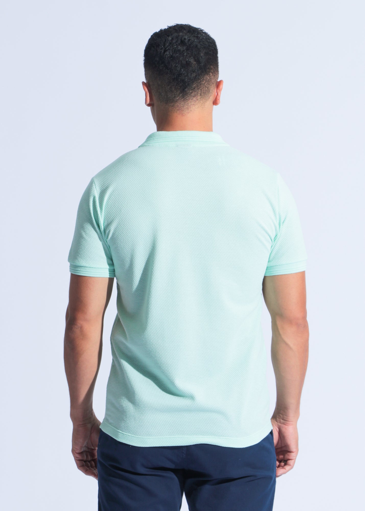 Camisa Polo Colmeia - Verde Água
