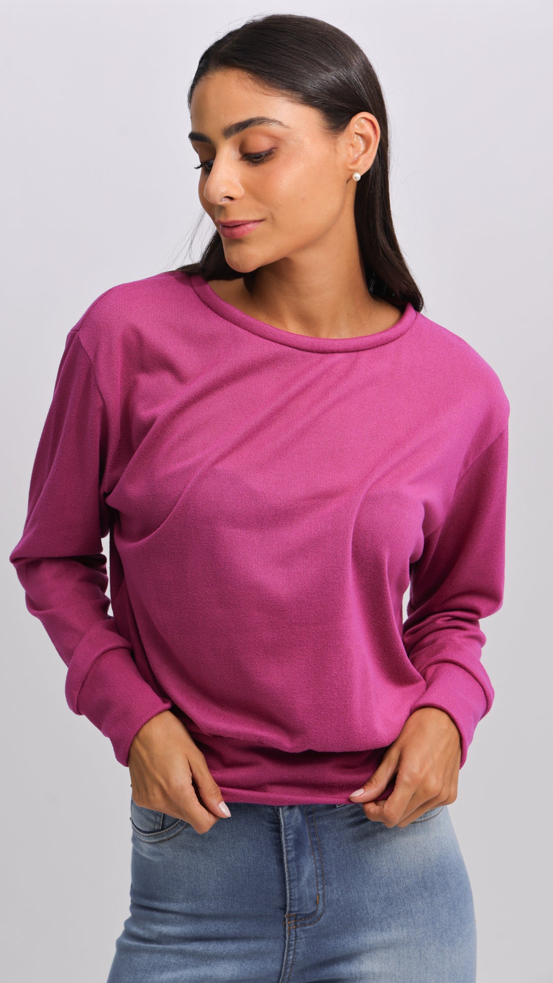 Blusa Tricô Manga Longa - Rosa