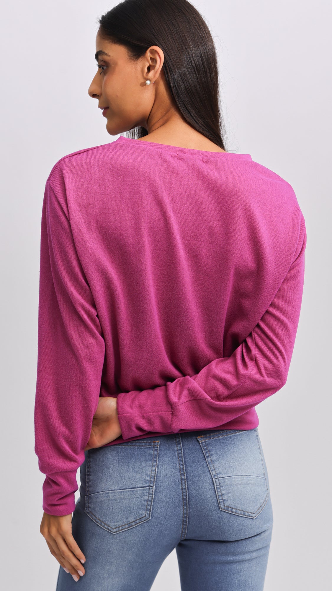 Blusa Tricô Manga Longa - Rosa