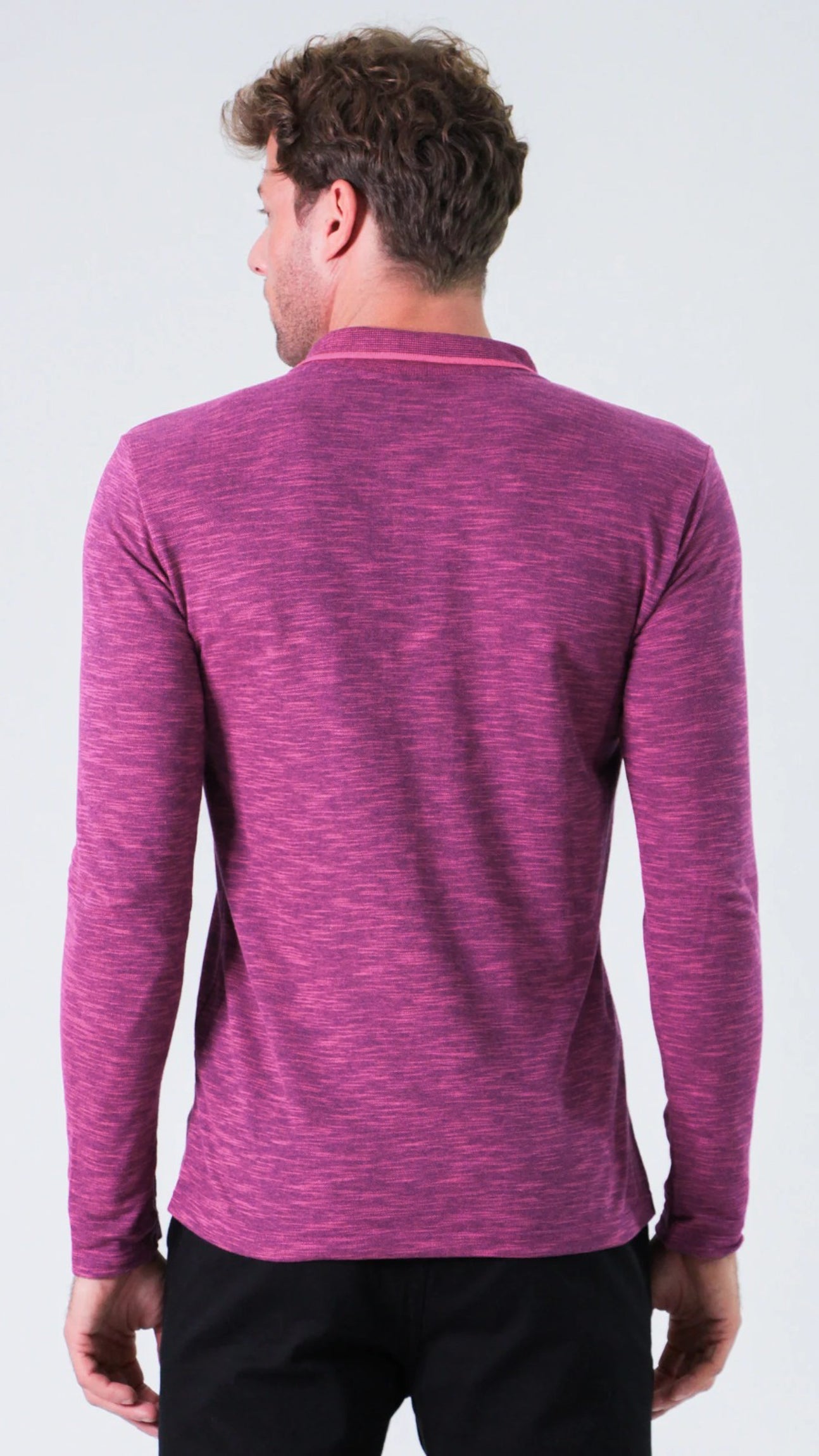 Camisa Polo Flamê Manga Longa - Rosa