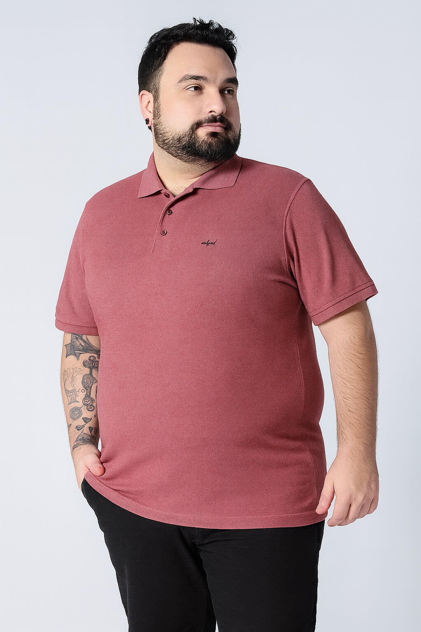 Camisa Polo Piquet Plus Size - Rosê