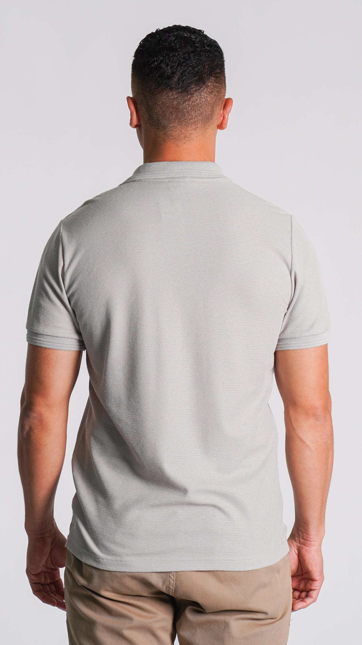 Camisa Polo Tricô Diamond - Cinza