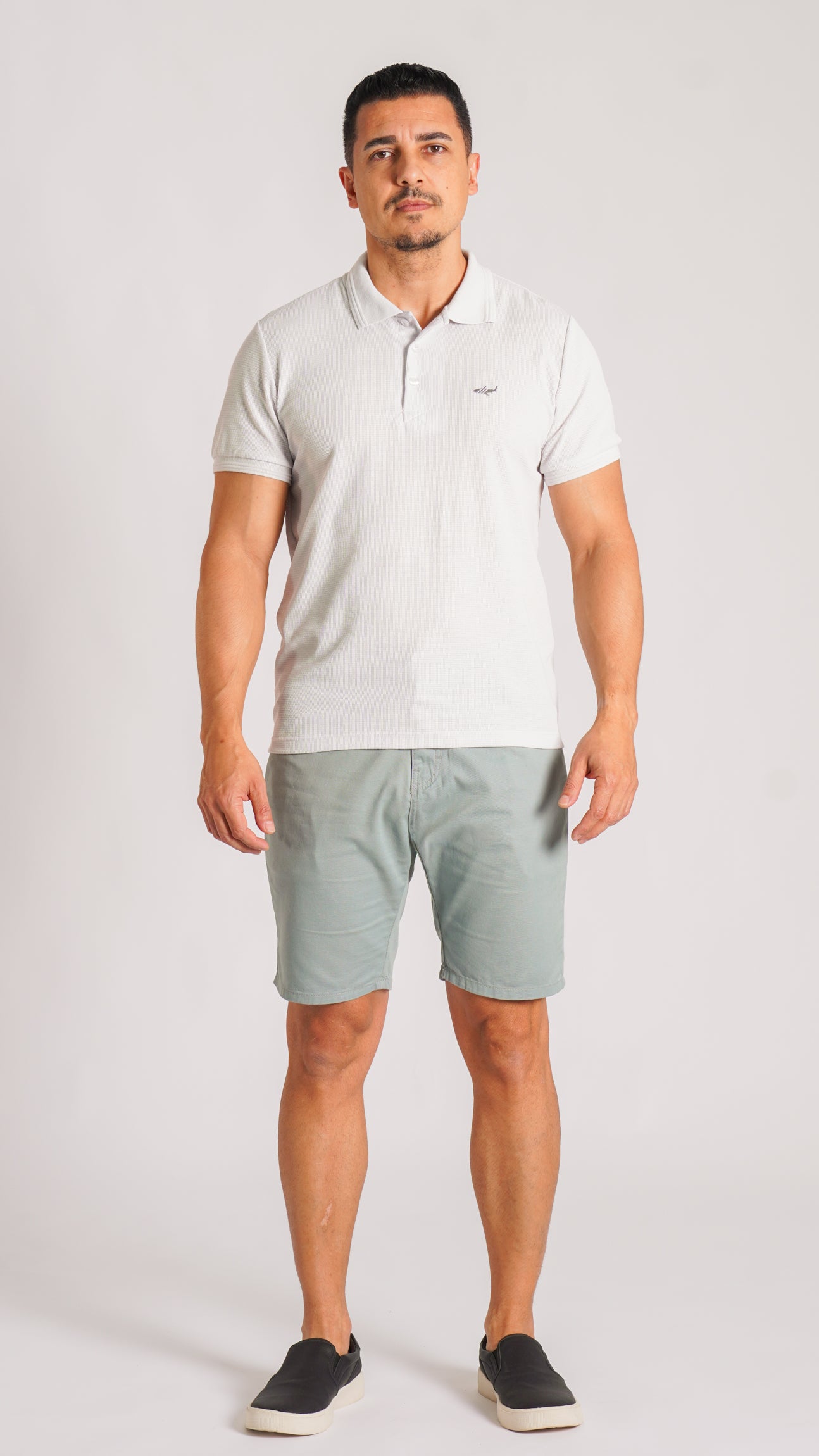 Camisa Polo Tricô Diamond - Gelo