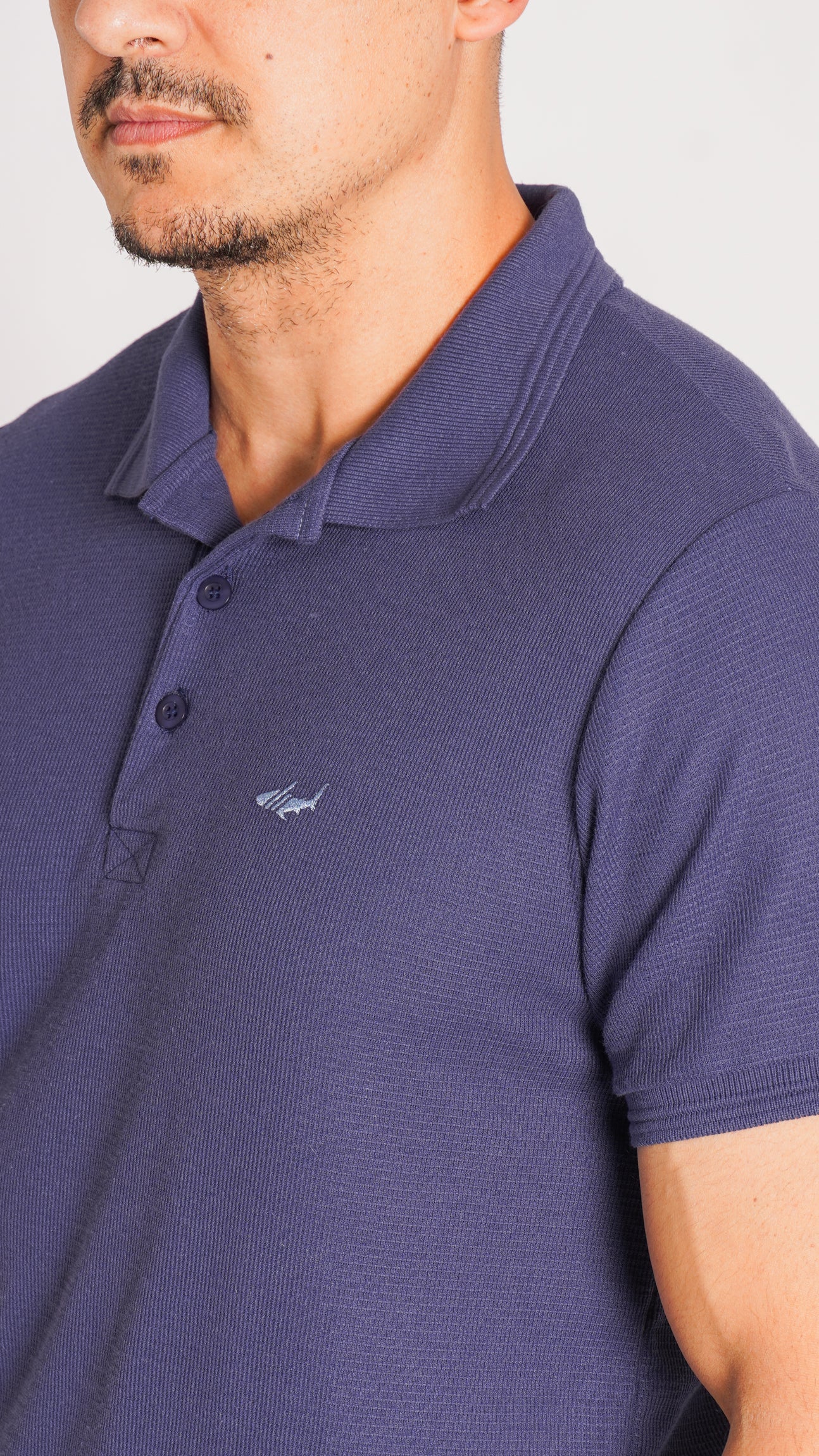Camisa Polo Tricô Diamond - Azul Marinho