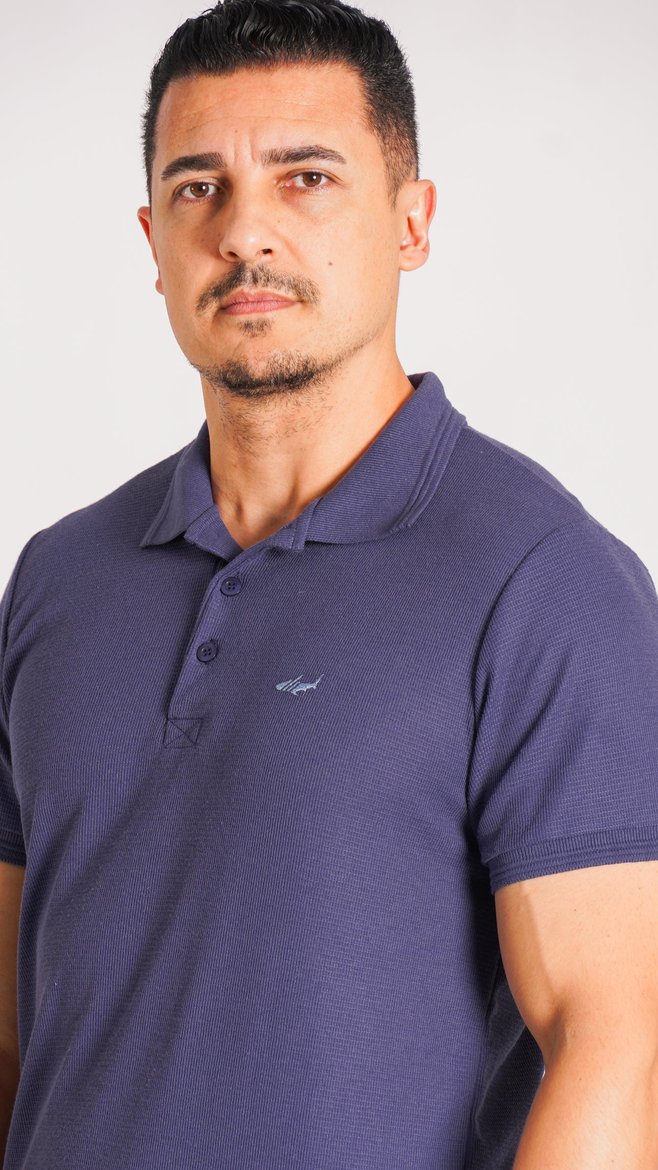 Camisa Polo Tricô Diamond - Azul Marinho