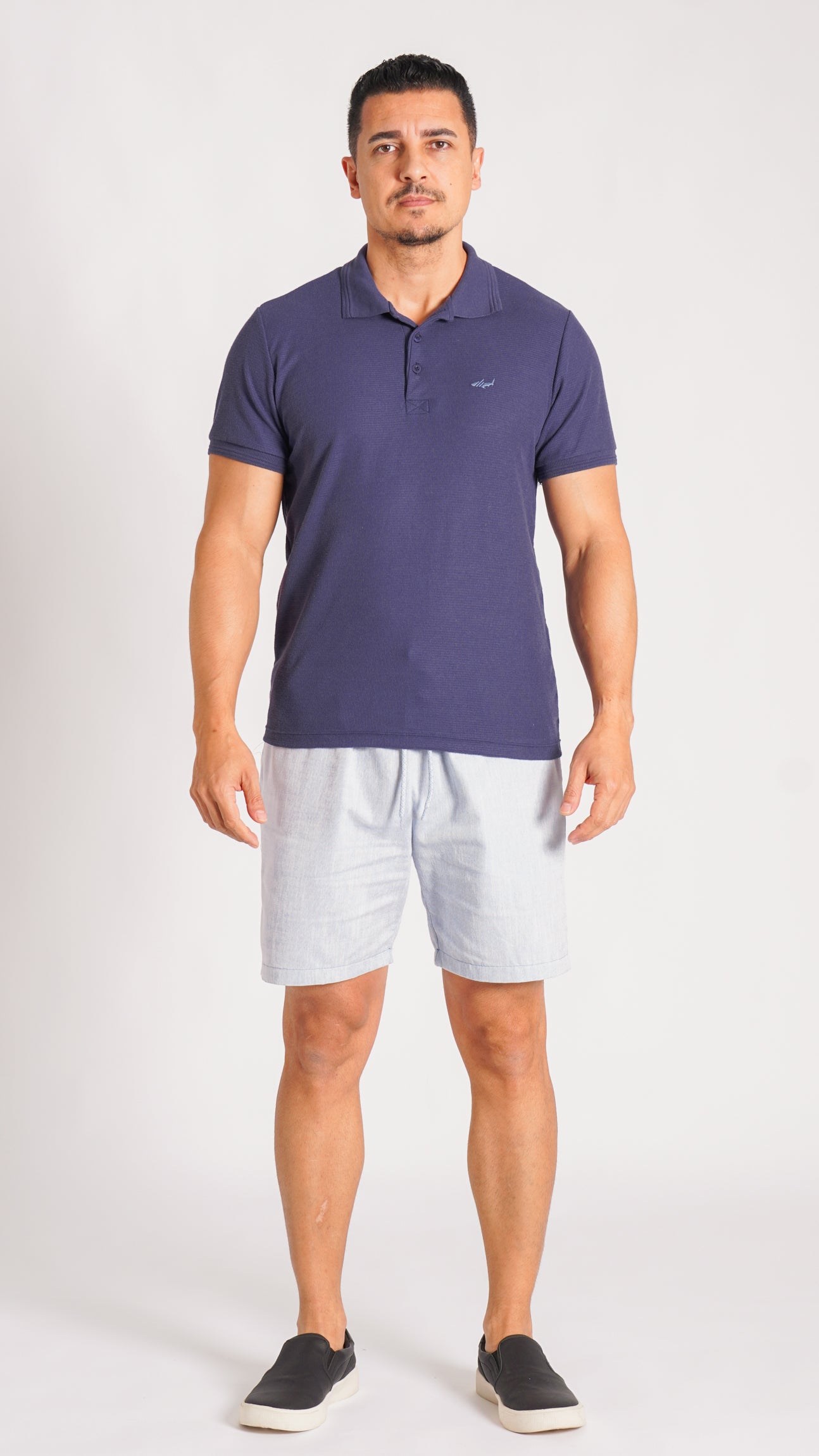 Camisa Polo Tricô Diamond - Azul Marinho
