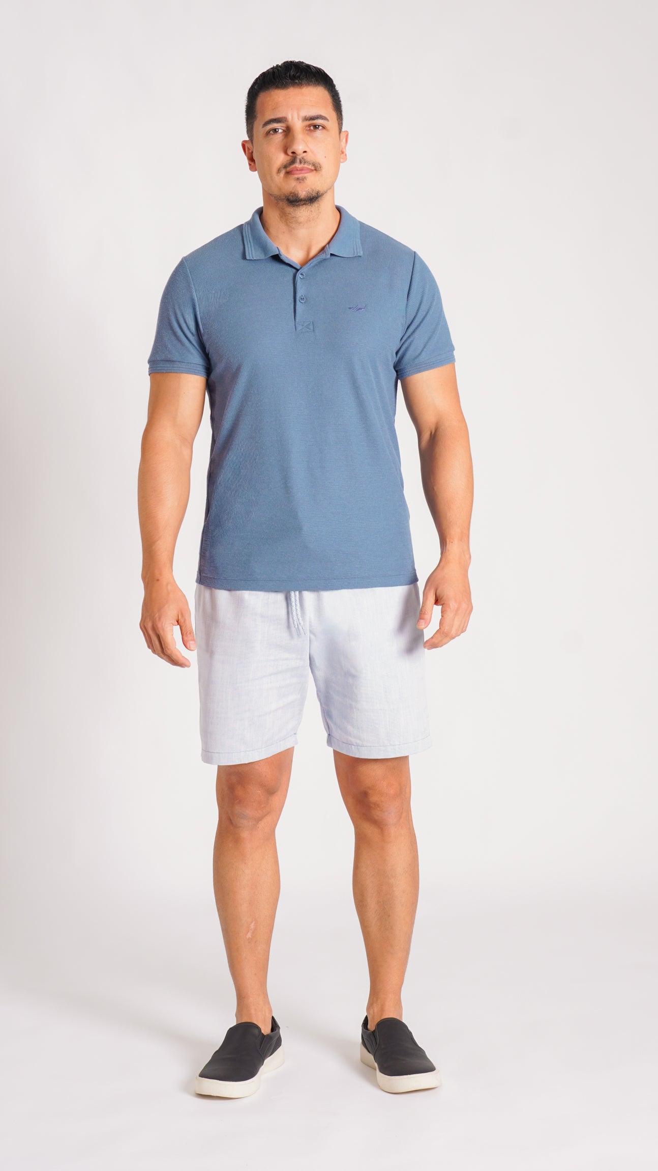Camisa Polo Tricô Diamond - Azul