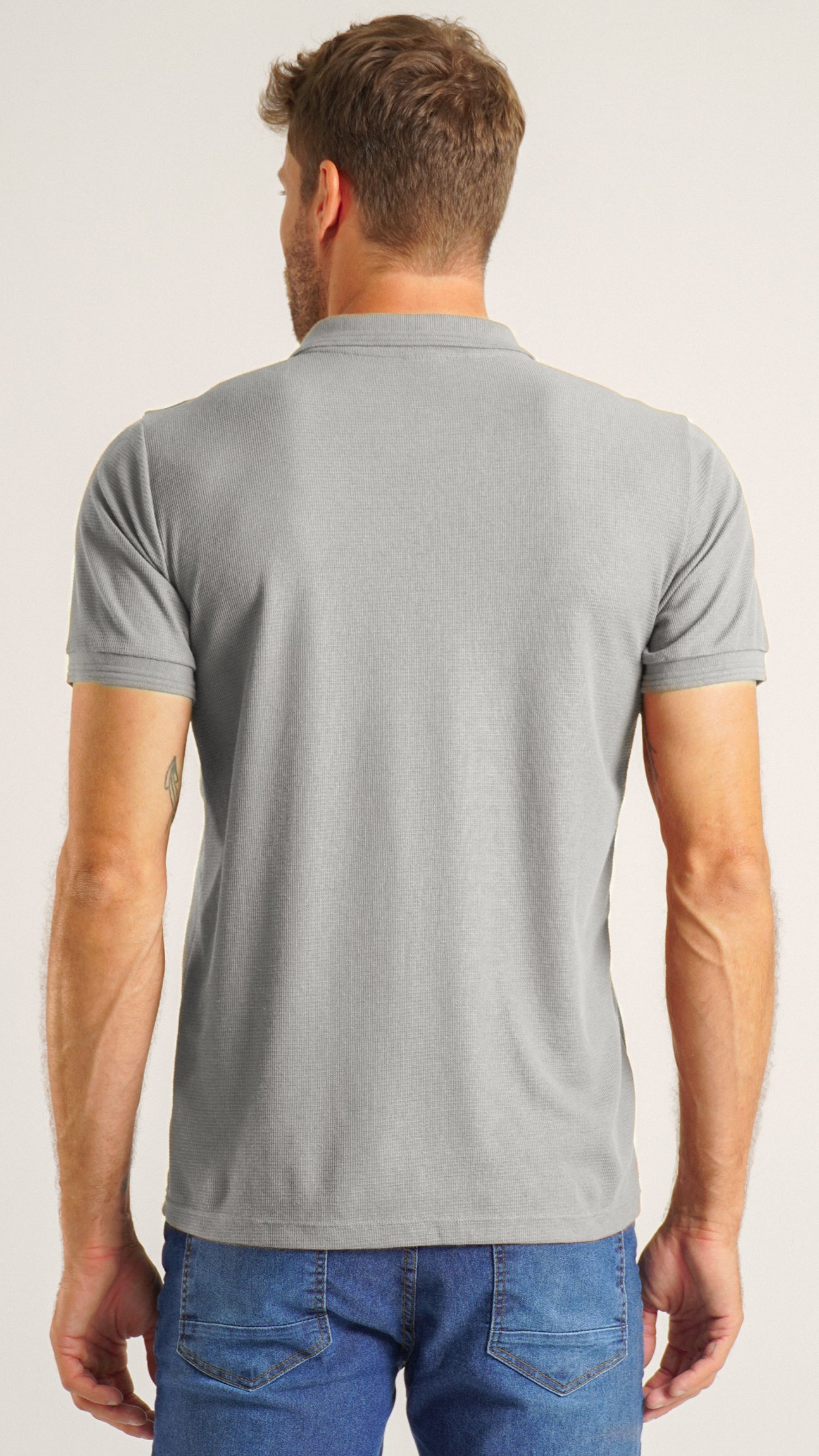 Camisa Polo Tricô Diamond - Cinza