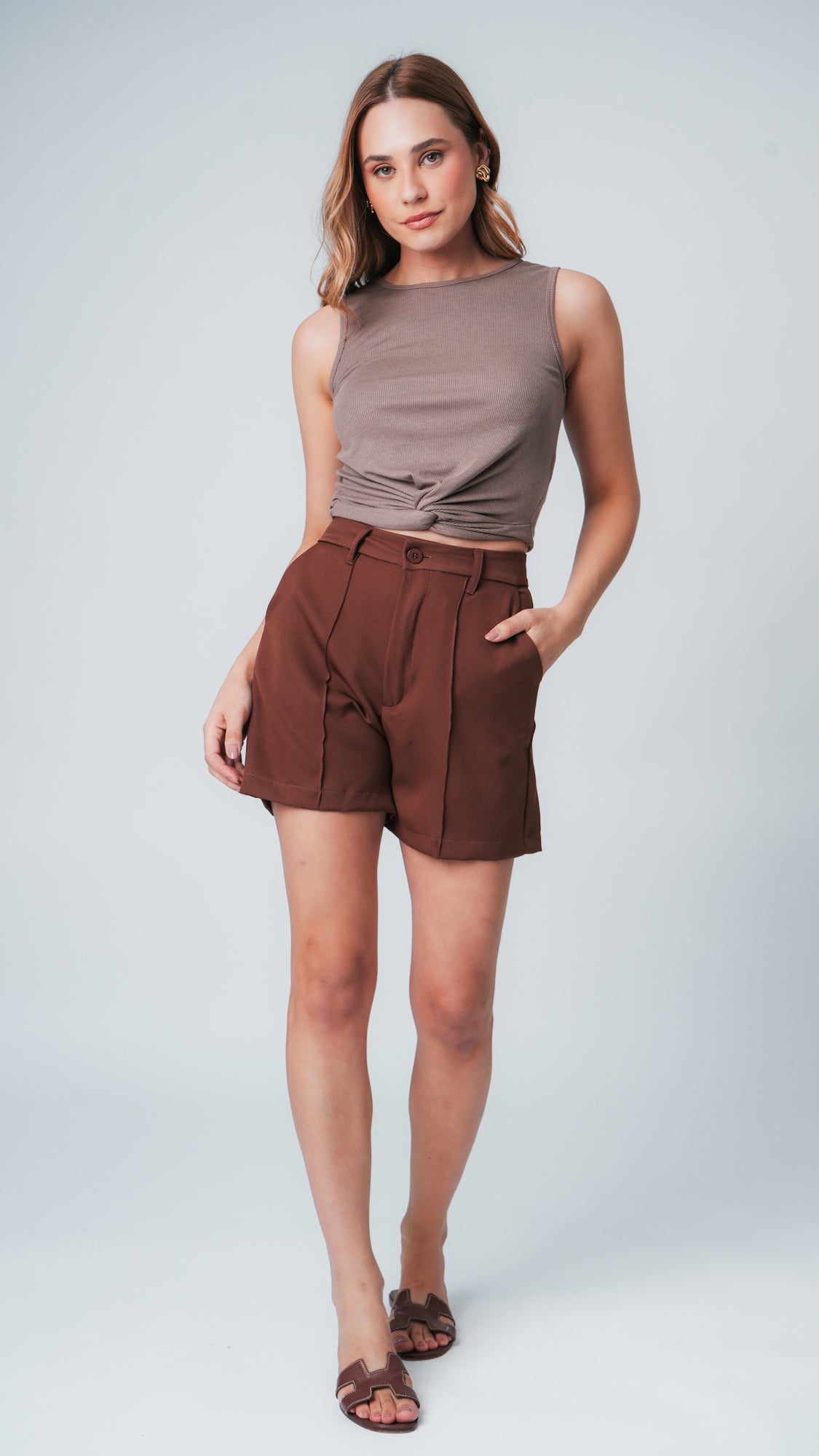 Bermuda Alfaiataria - Marrom