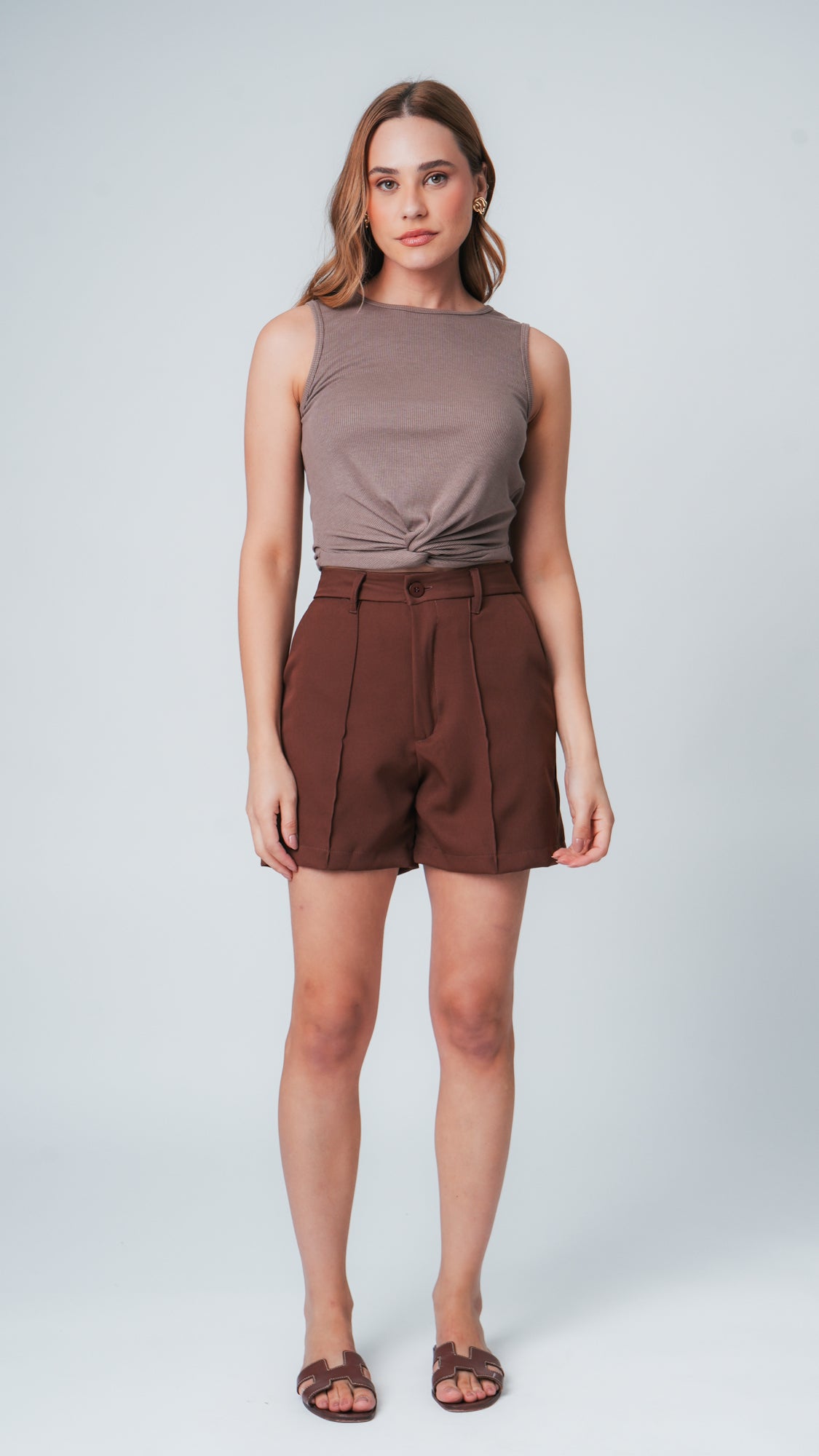 Bermuda Alfaiataria - Marrom