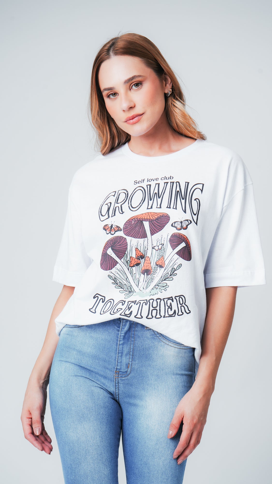 Camiseta Oversized Grow - Branca