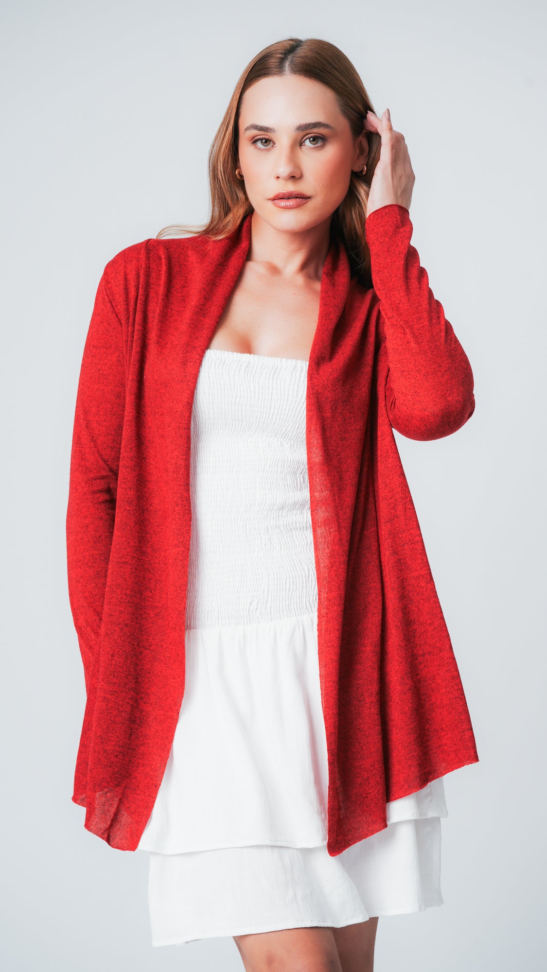 Cardigan Tricô - Vermelho