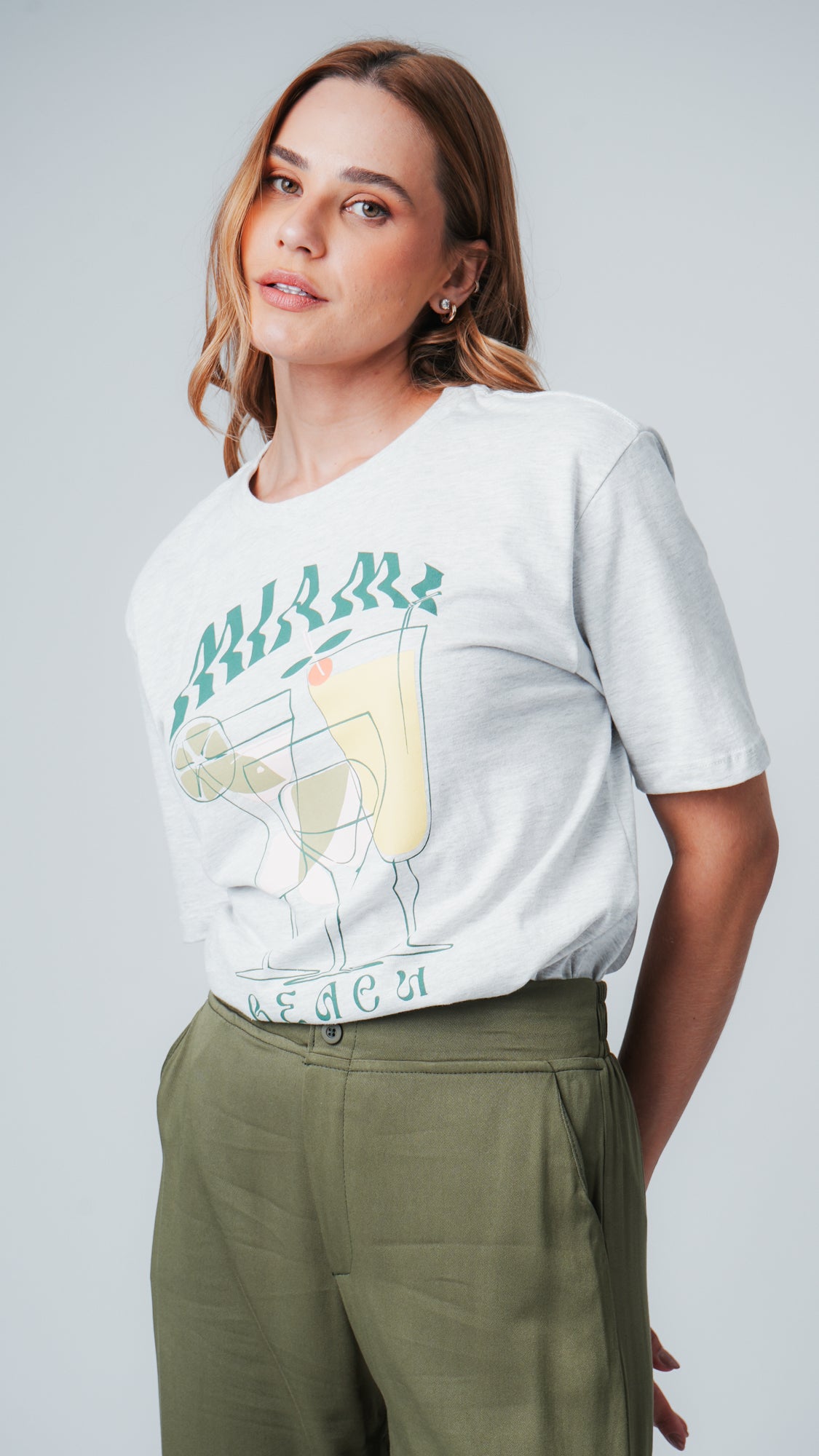 Camiseta Oversized Miami - Cinza