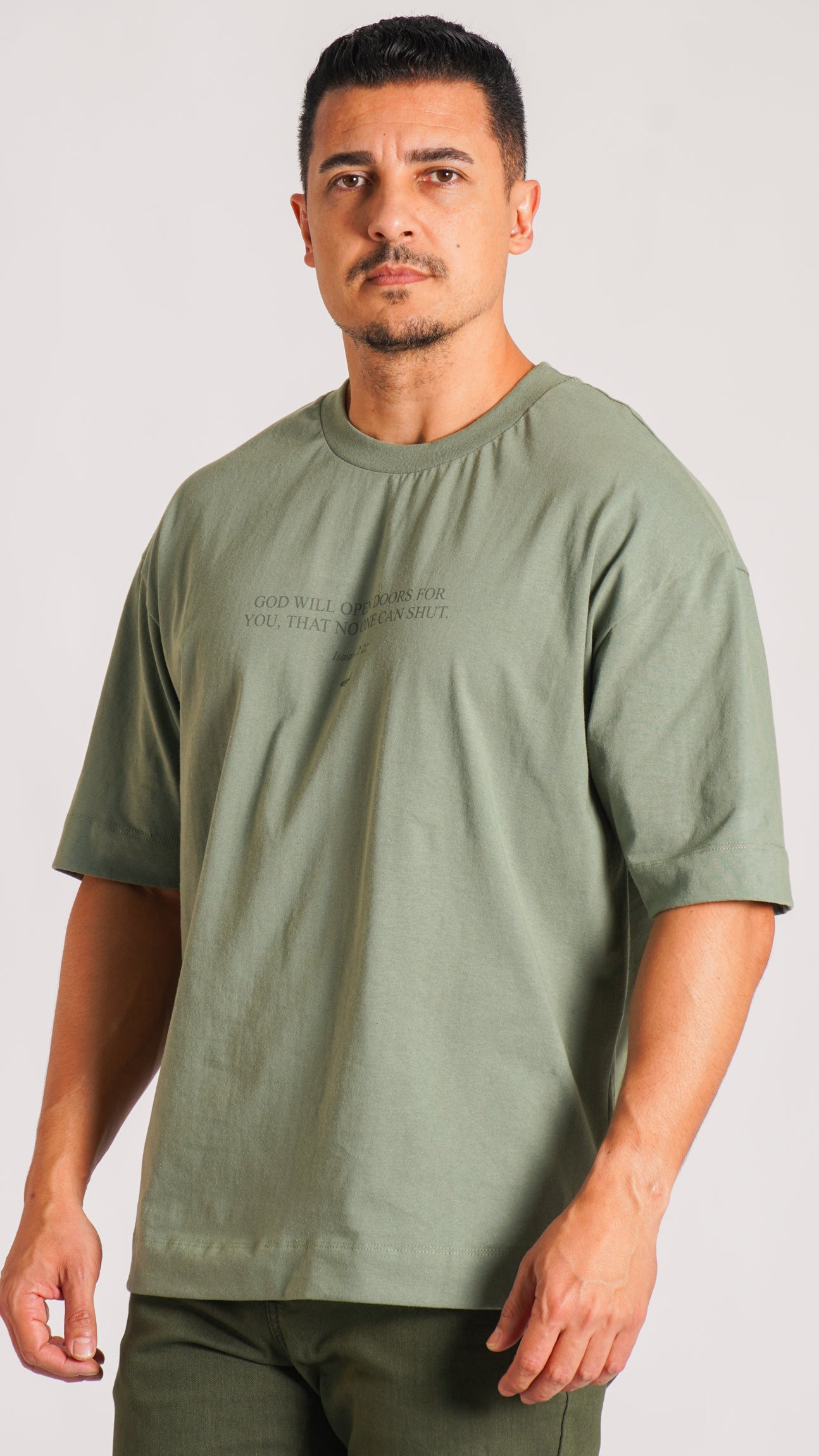 Camiseta Oversized God Will - Verde