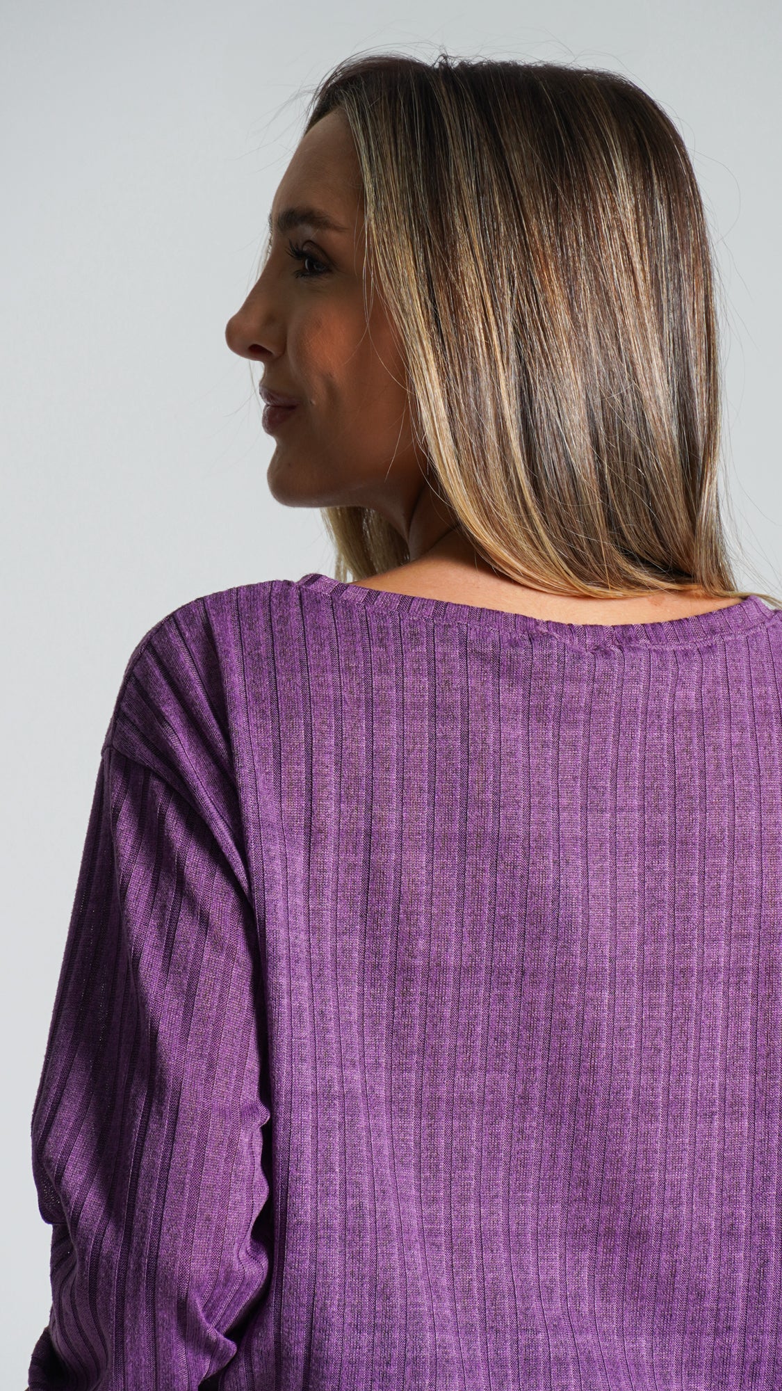 Blusa Canelada Tricô - Roxo