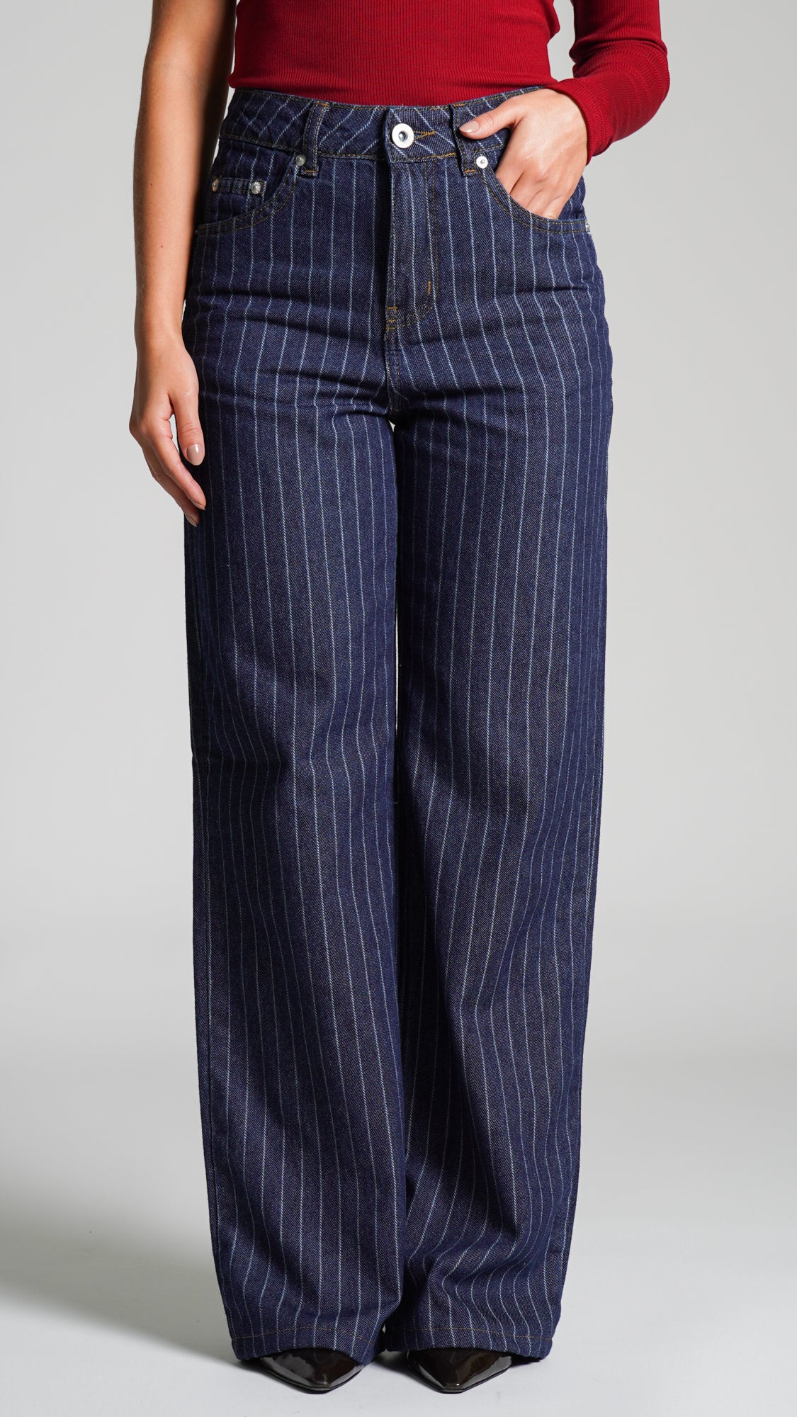 Calça Jeans Reta - Risca de Giz