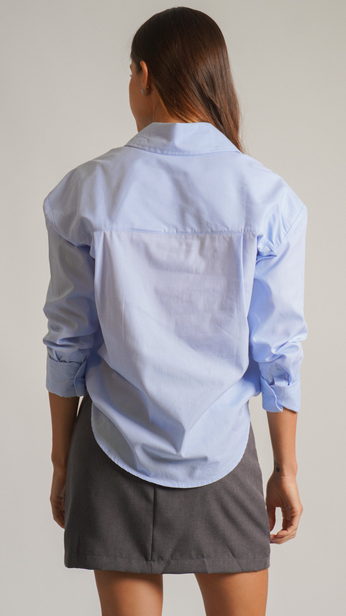 Camisa Manga Longa Oversized - Azul