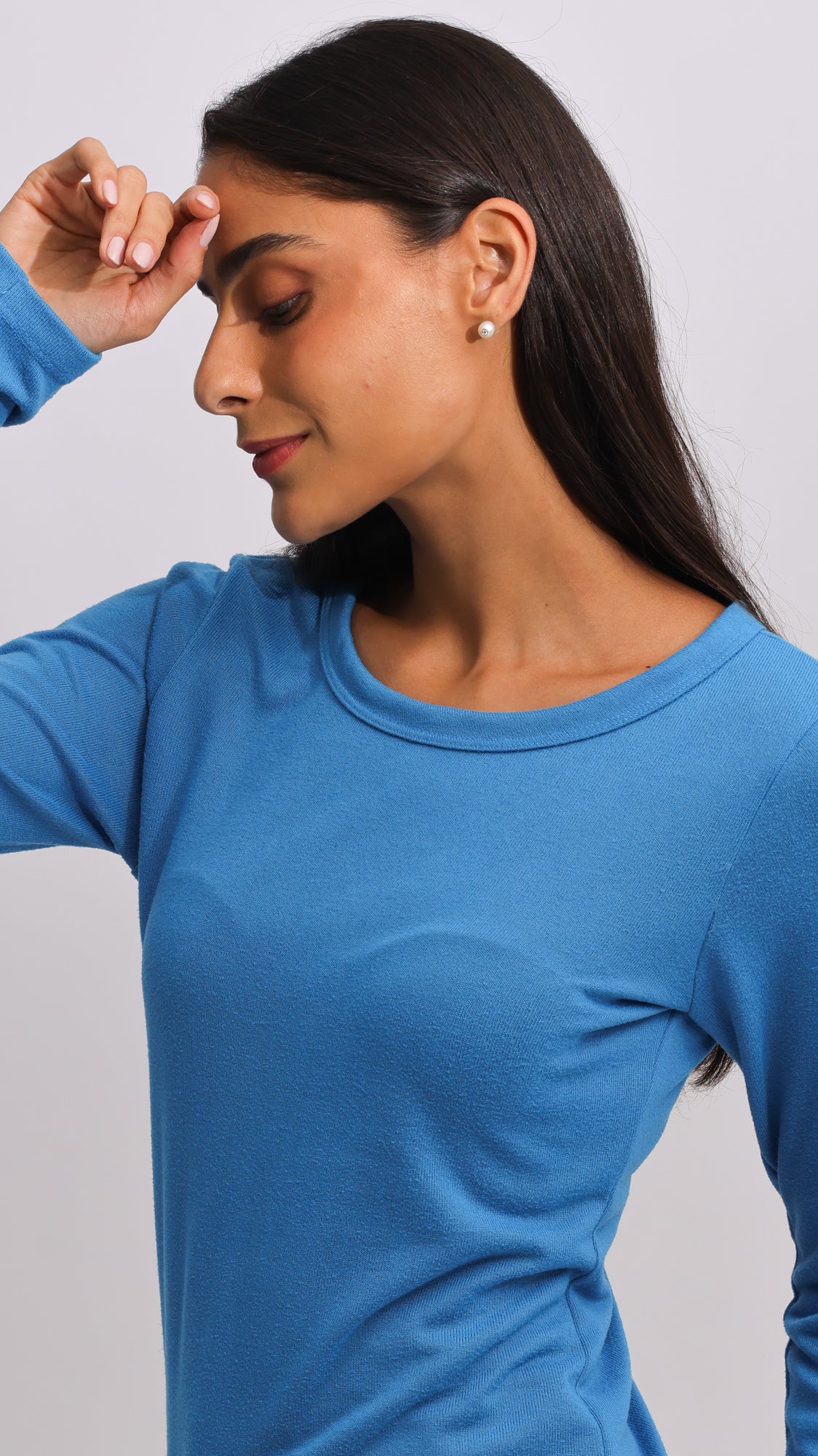 Blusa Tricô Manga Longa Taxas - Azul
