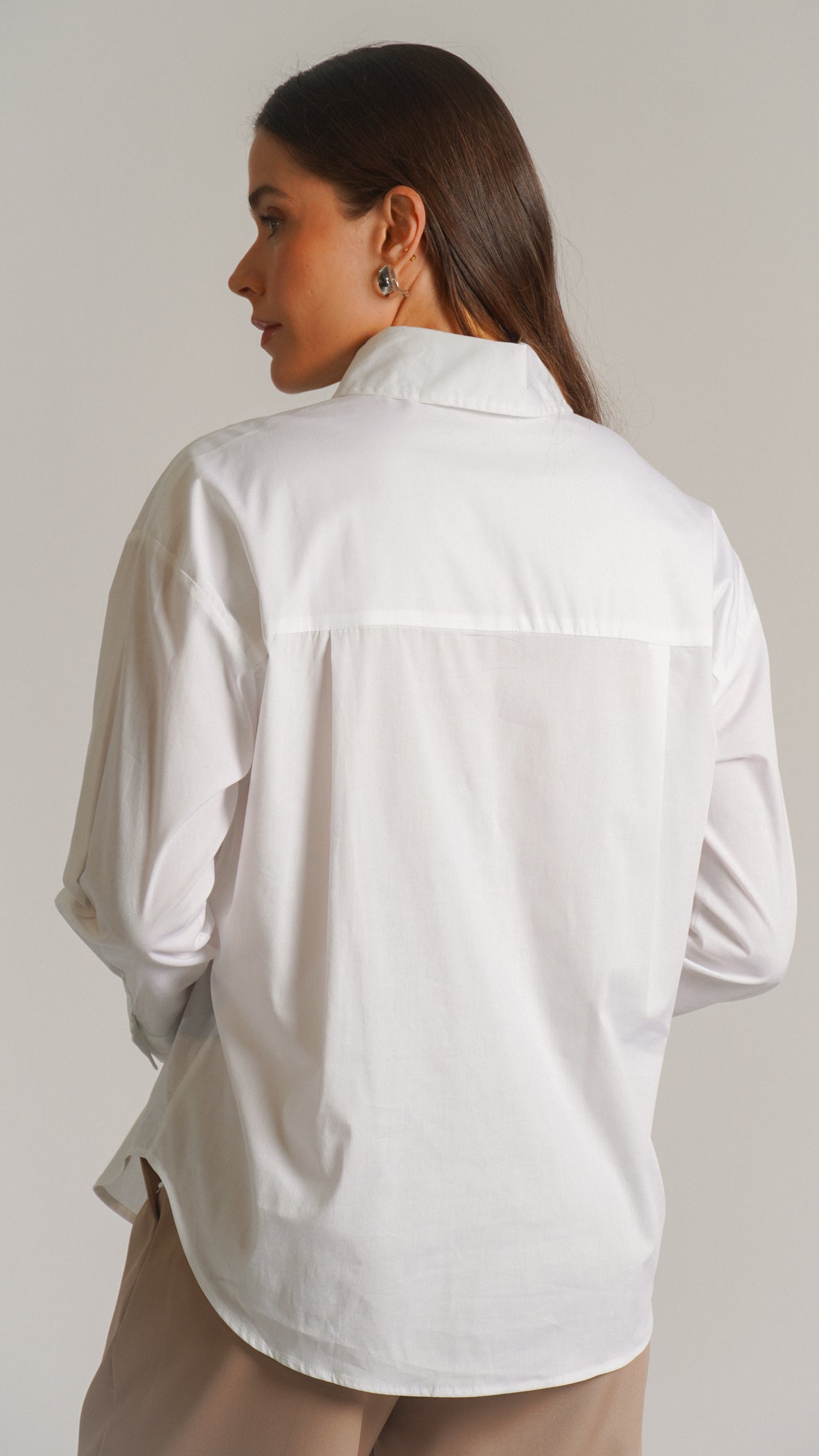 Camisa Tricoline Oversized - Branca