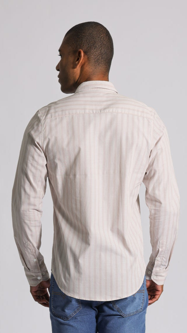 Camisa Listras Manga Longa - Rosê
