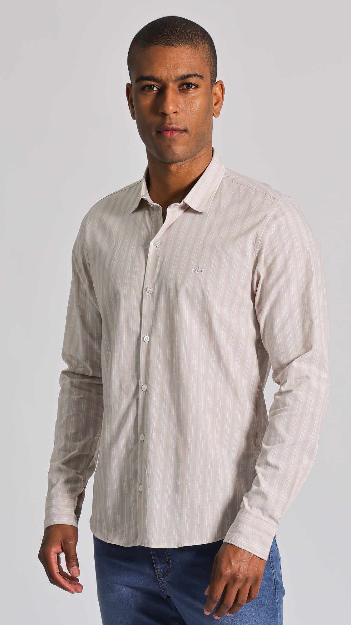 Camisa Listras Manga Longa - Rosê