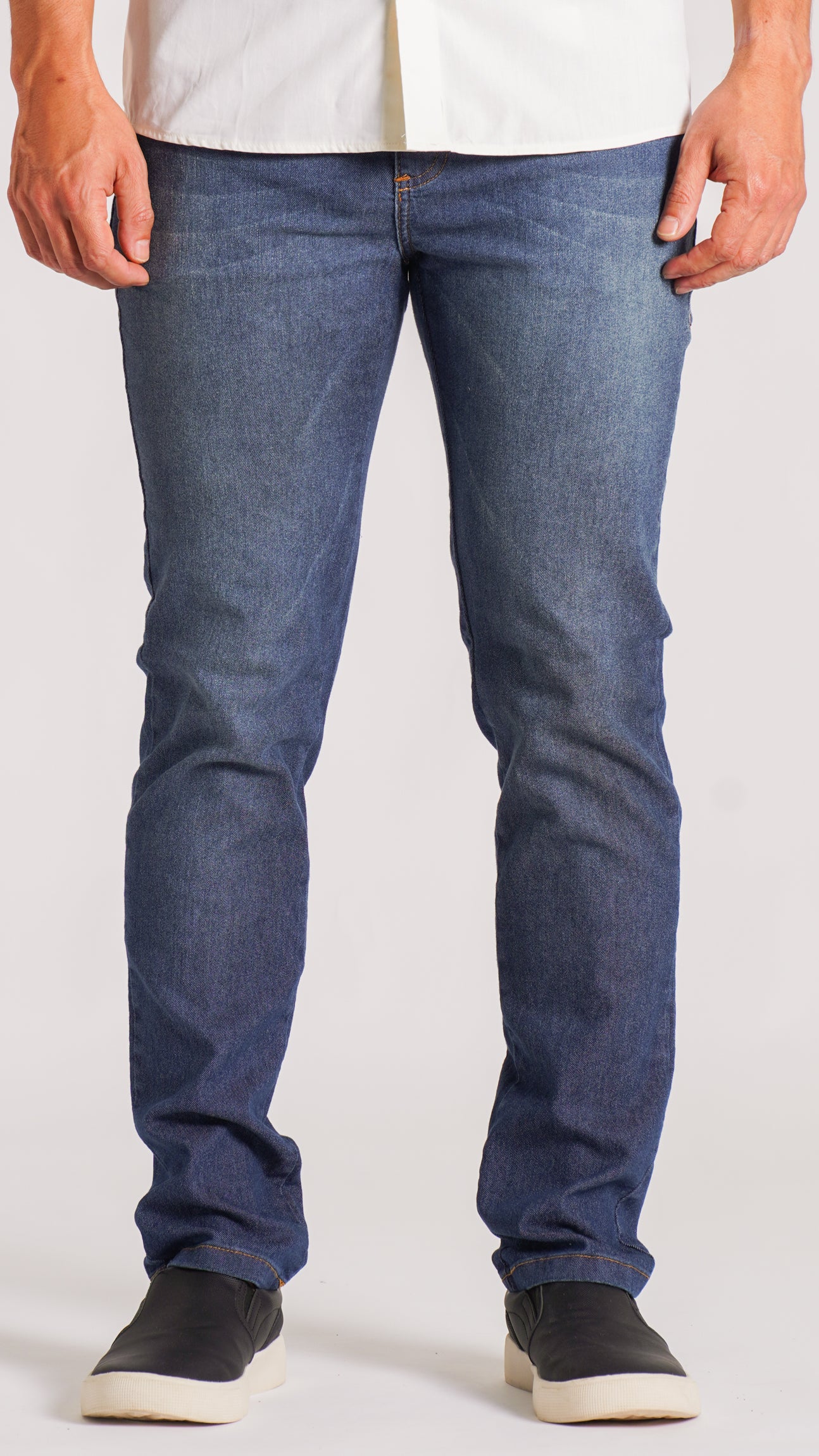 Calça Jeans - Escura Bolso Recorte