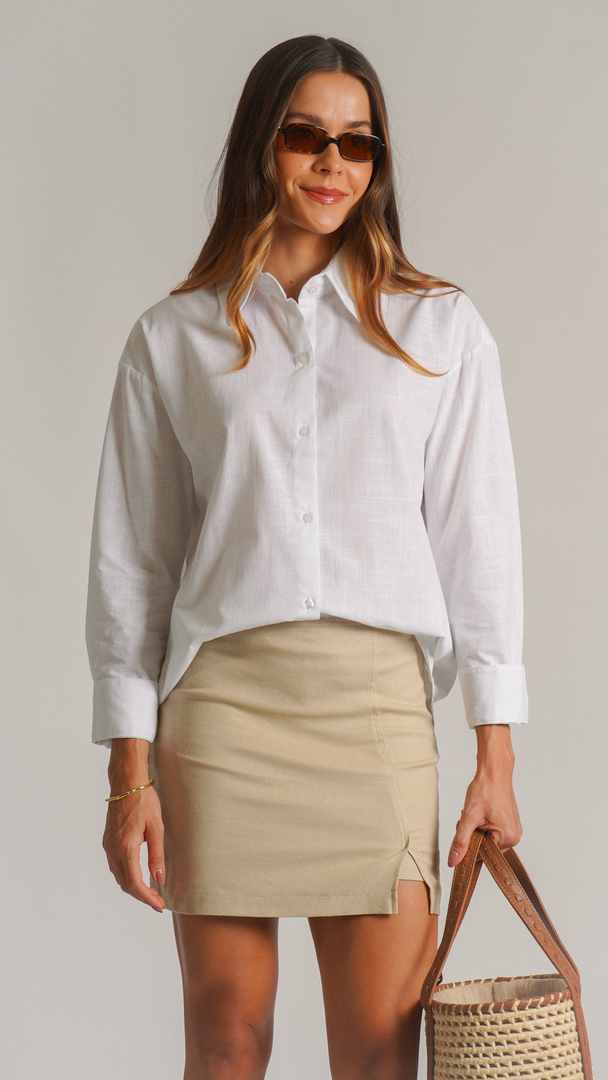 Camisa Manga Longa Oversized - Branca