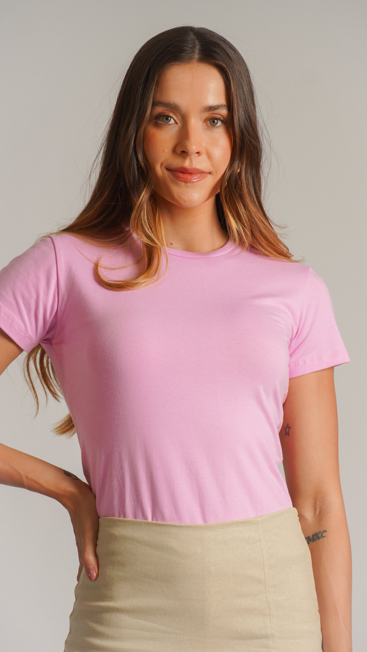 Blusa Baby Tee - Rosa