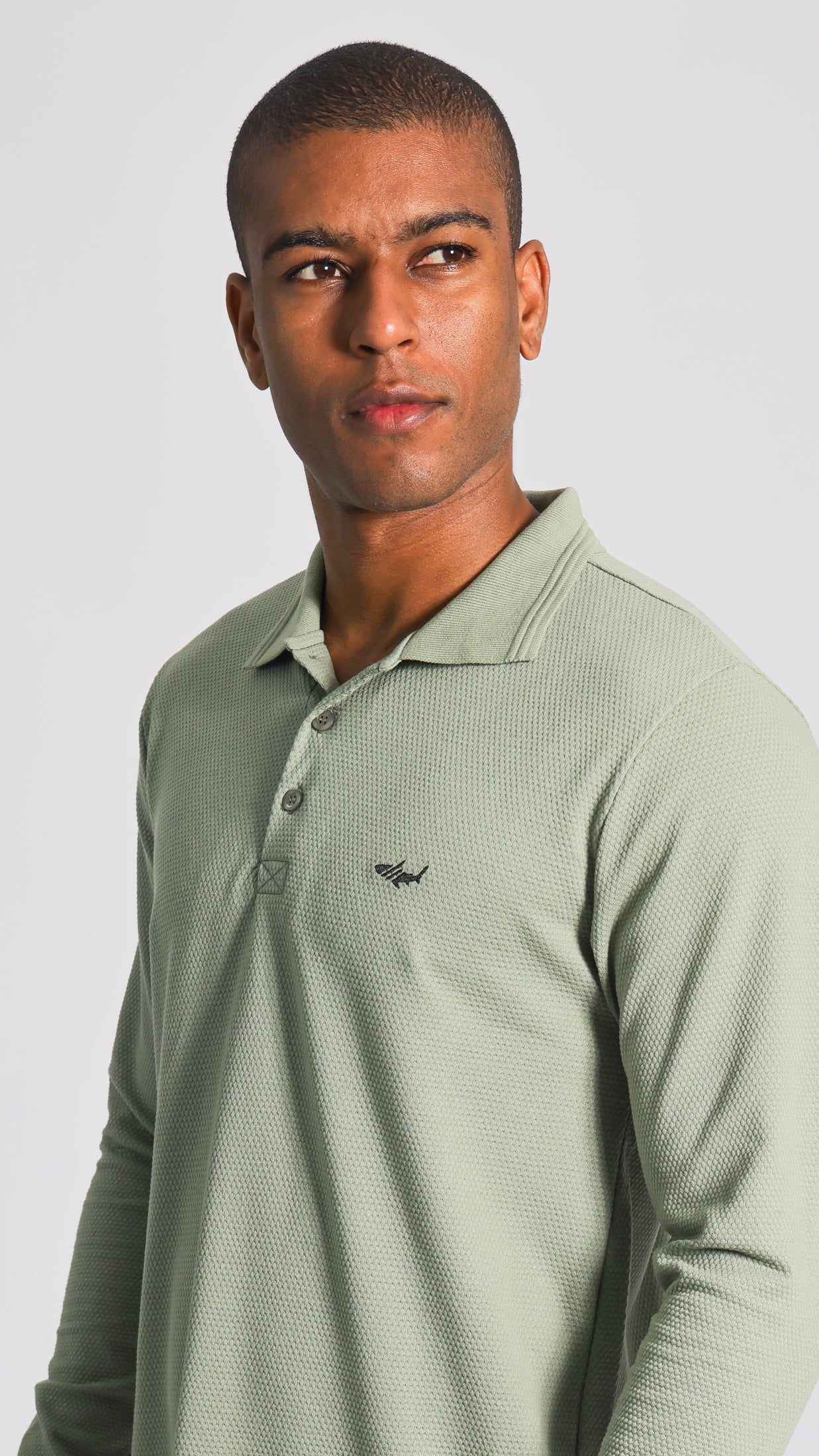 Camisa Polo Colmeia Manga Longa - Verde