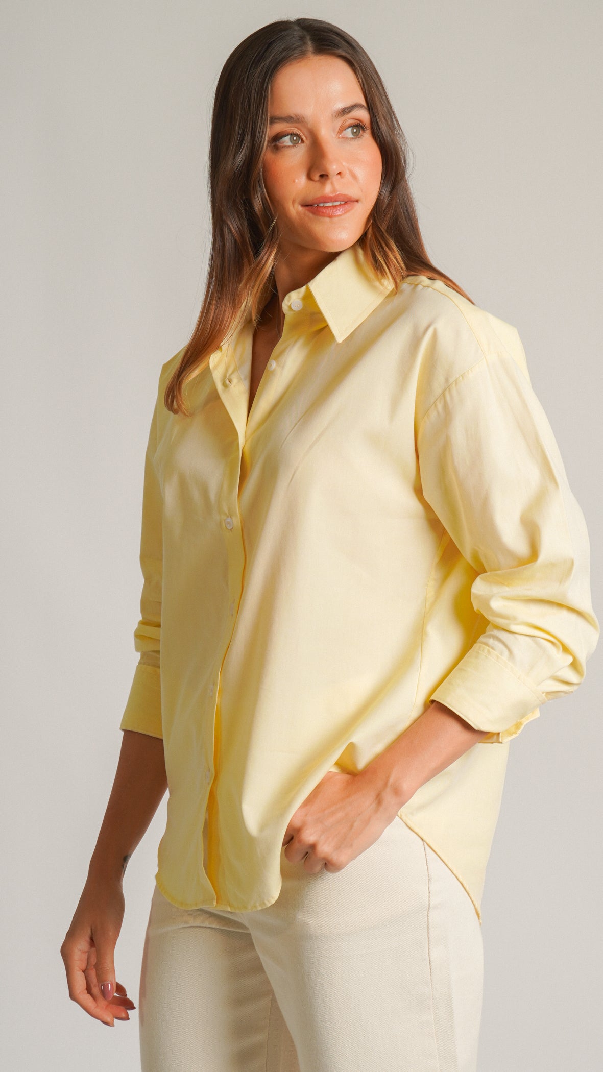 Camisa Manga Longa Oversized - Amarela