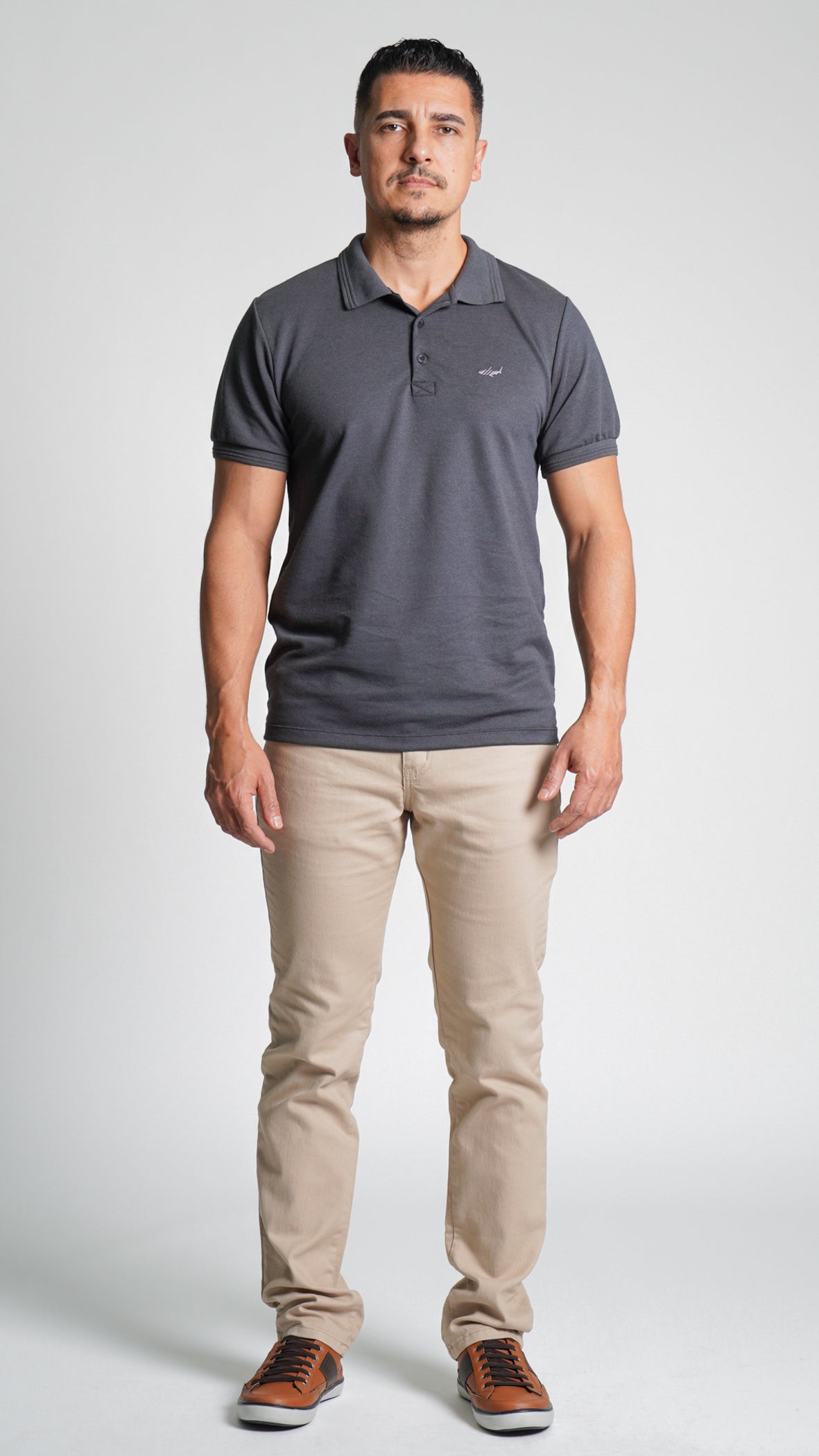Camisa Polo Piquet - Chumbo