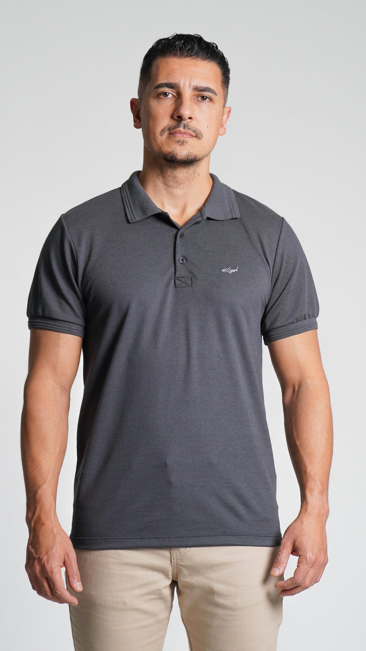 Camisa Polo Piquet - Chumbo