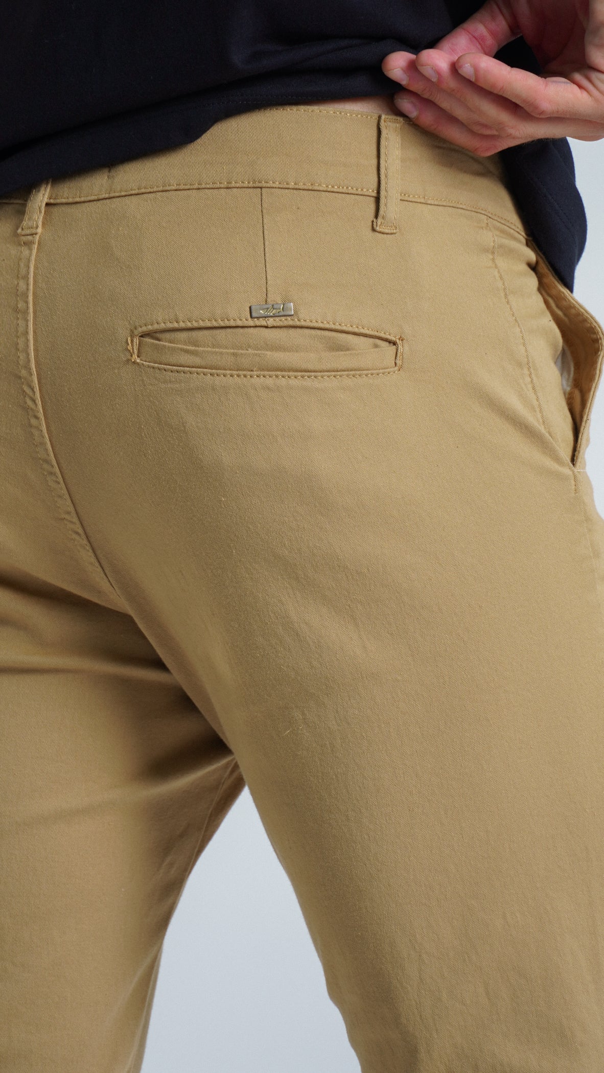 Calça Sarja Bolso Faca - Ocre