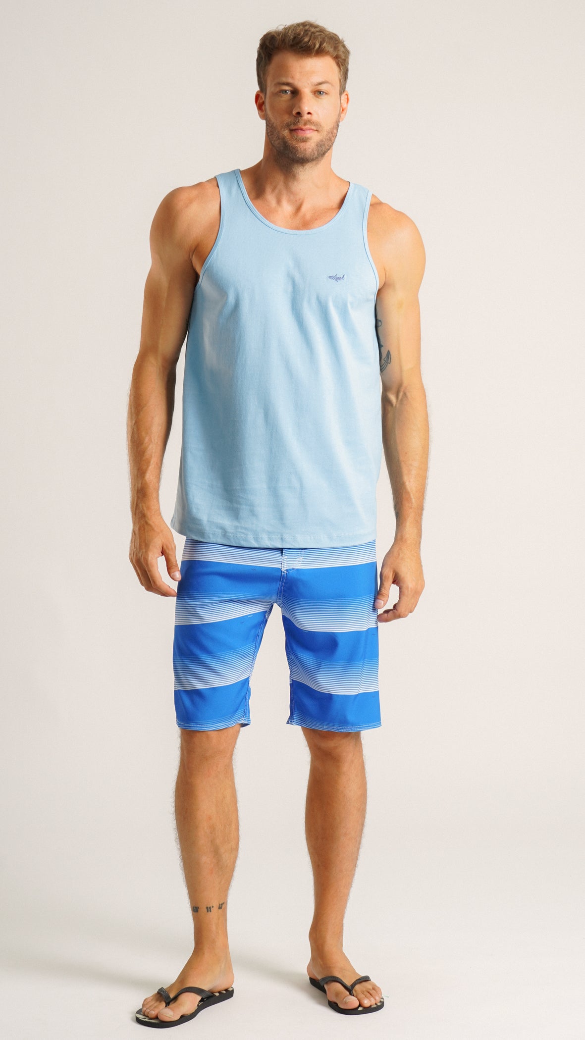 Bermuda Microfibra Cós Estampada - Azul