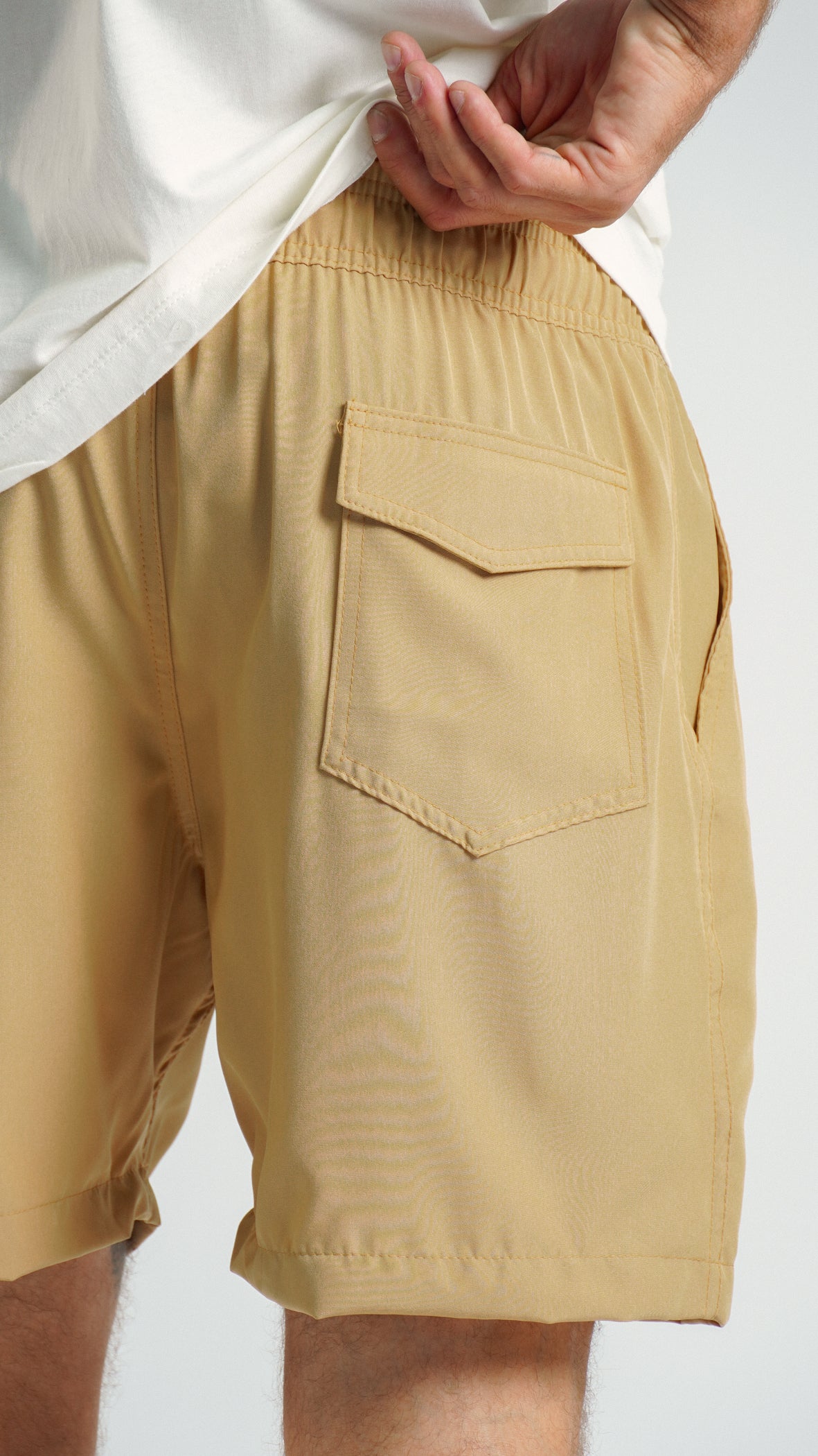 Bermuda Microfibra Curta Básica - Ocre