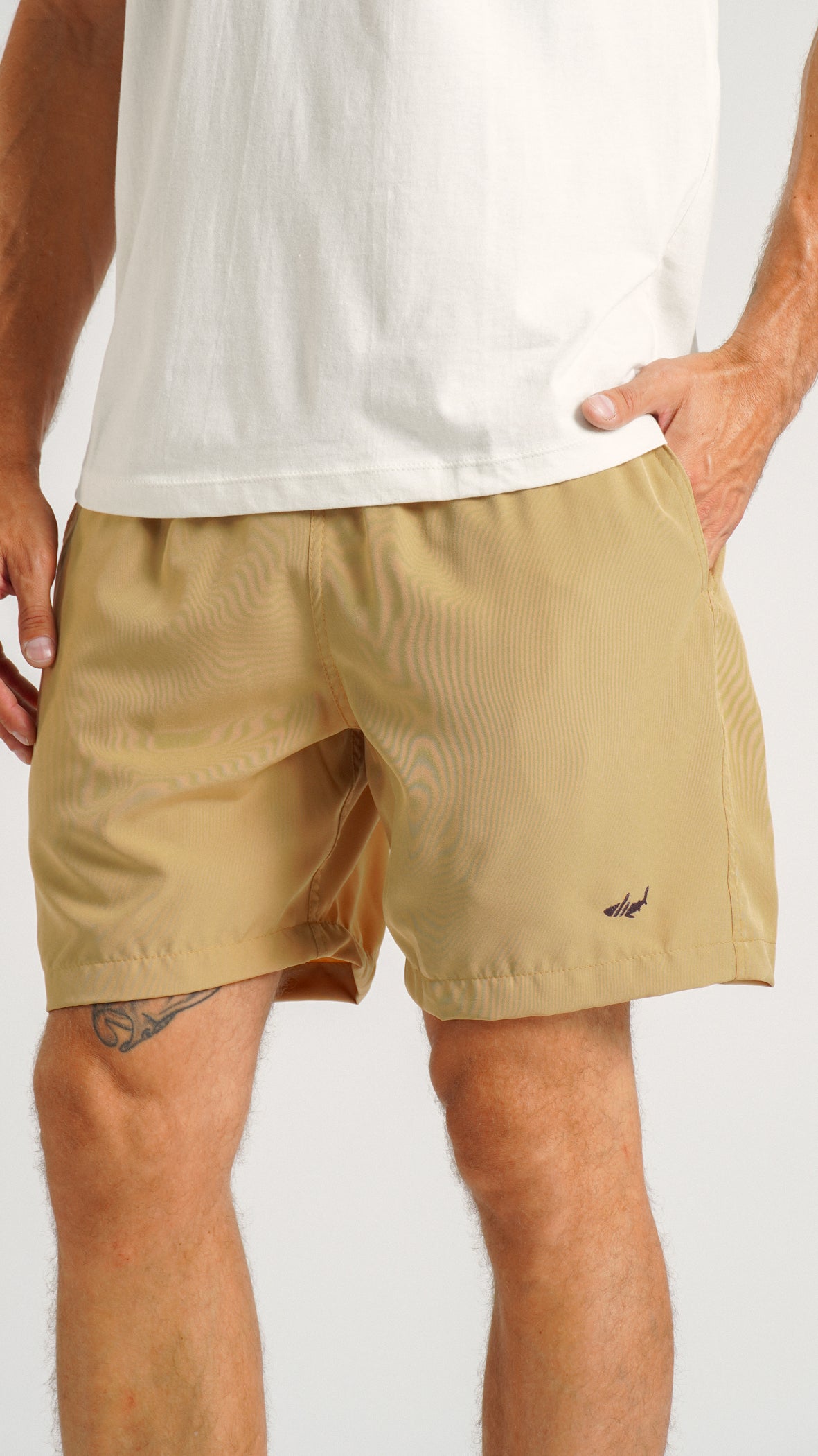 Bermuda Microfibra Curta Básica - Ocre